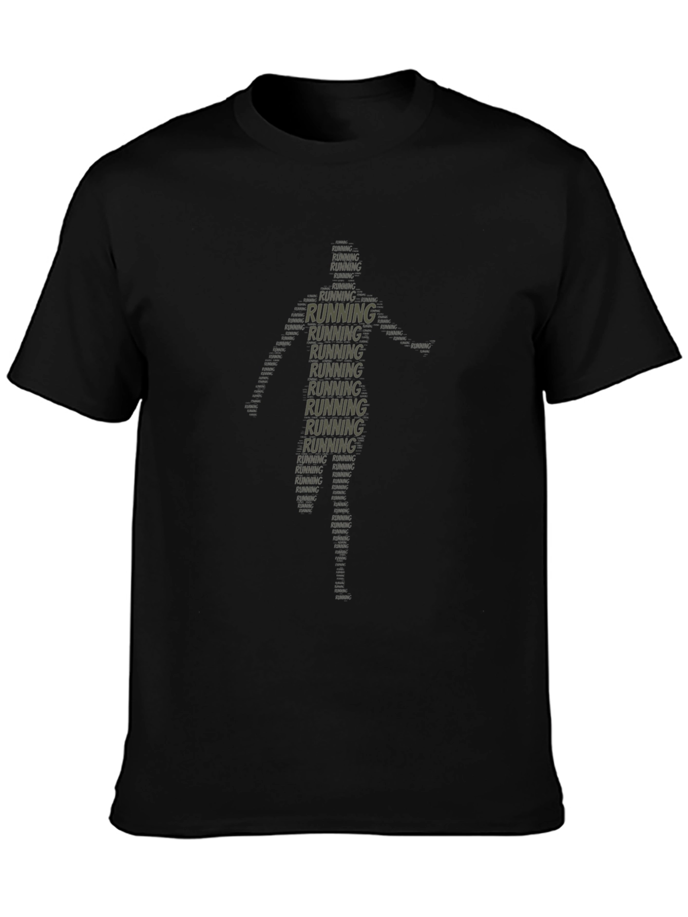 Running Word Art T-Shirt - Black