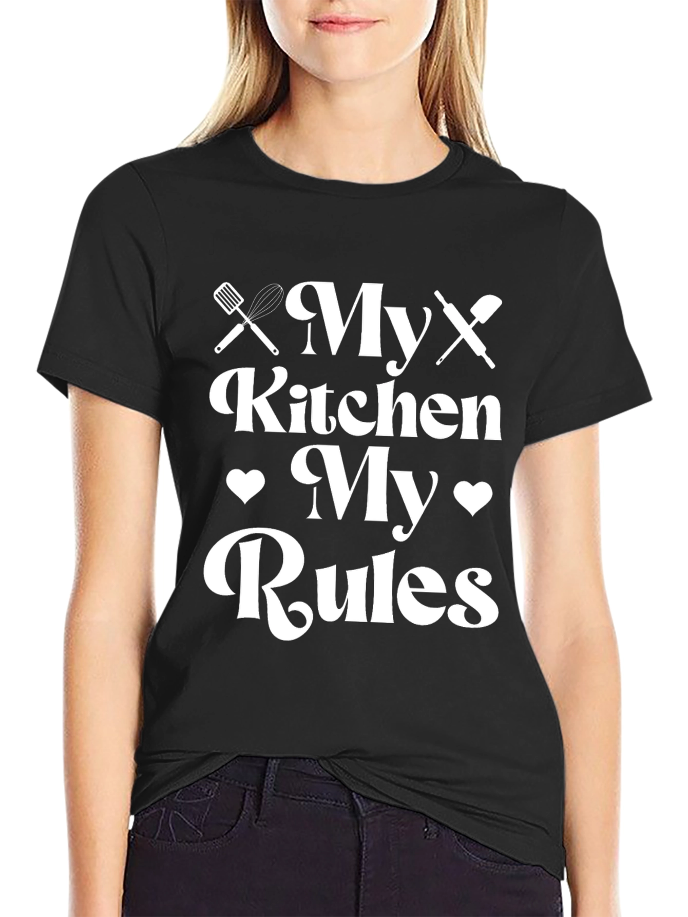 My Kitchen My Rules Black Graphic Tee