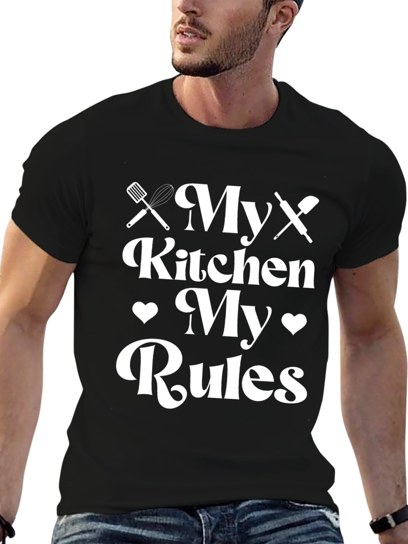 My Kitchen My Rules Black Graphic Tee