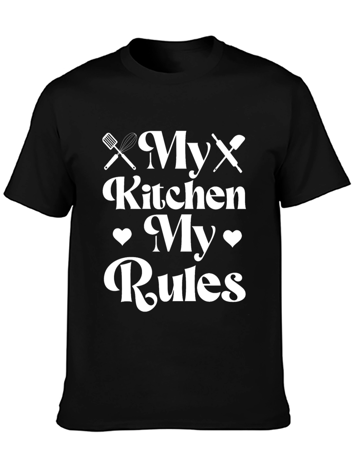 My Kitchen My Rules Black Graphic Tee