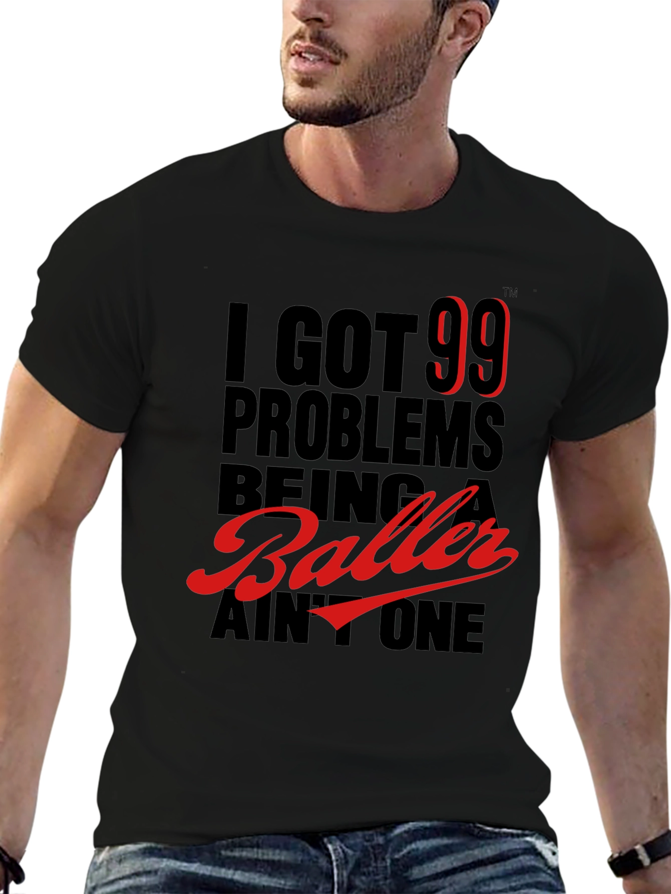 99 Problems Baller Graphic Tee - Black
