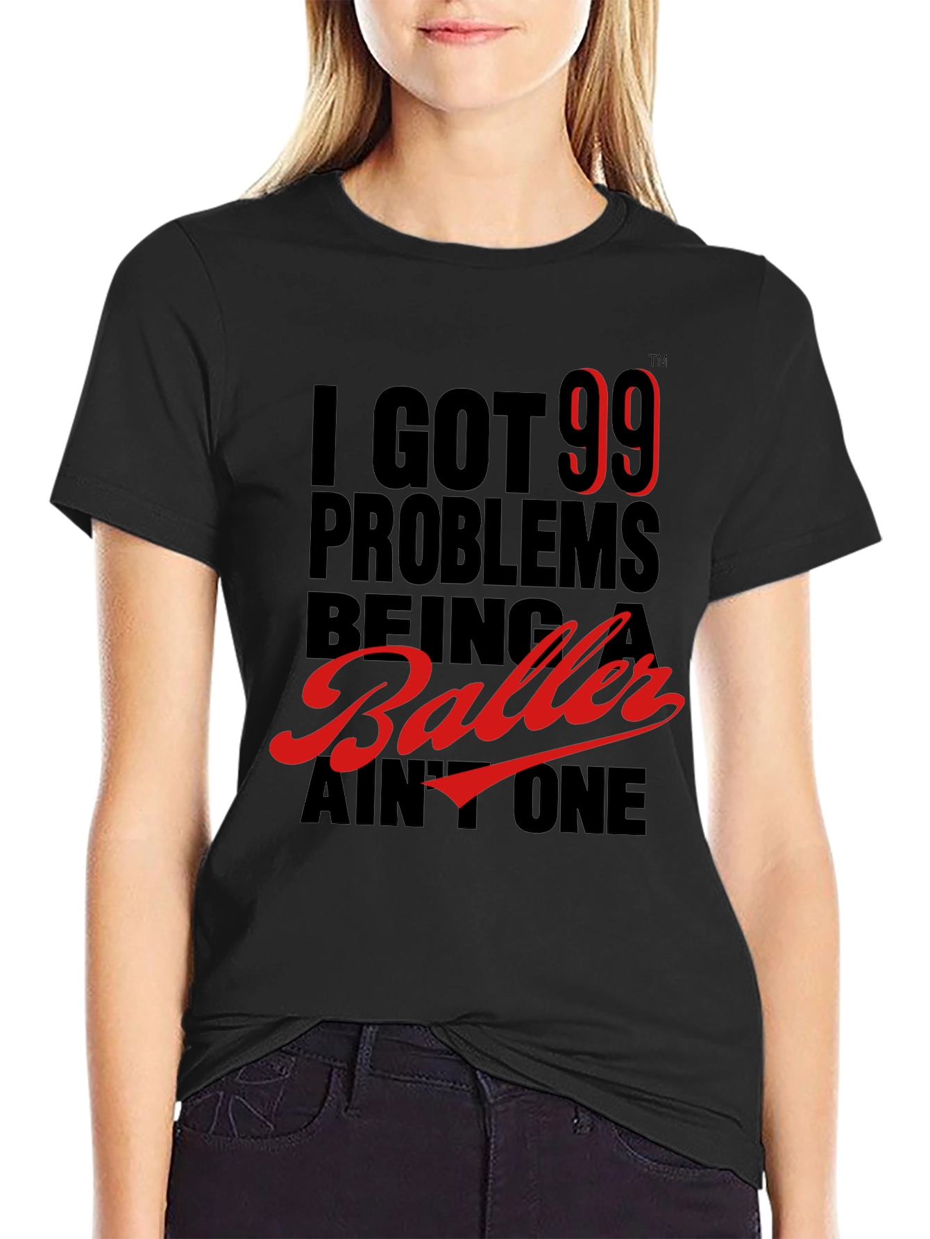 99 Problems Baller Graphic Tee - Black