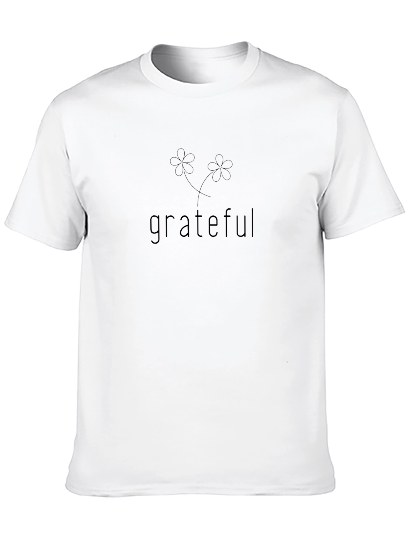 Grateful Floral Graphic Tee - Soft Black T-Shirt