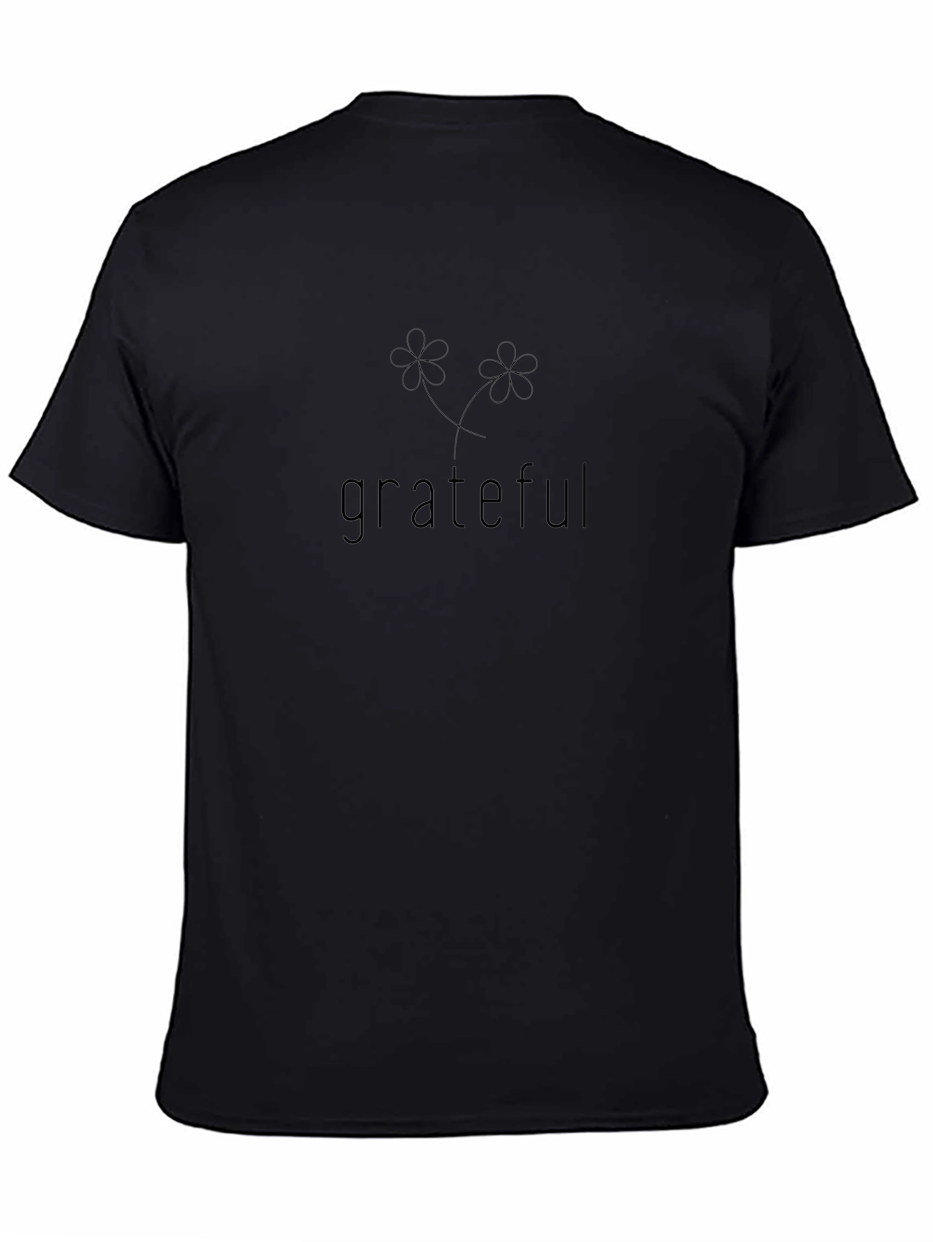 Grateful Floral Graphic Tee - Soft Black T-Shirt