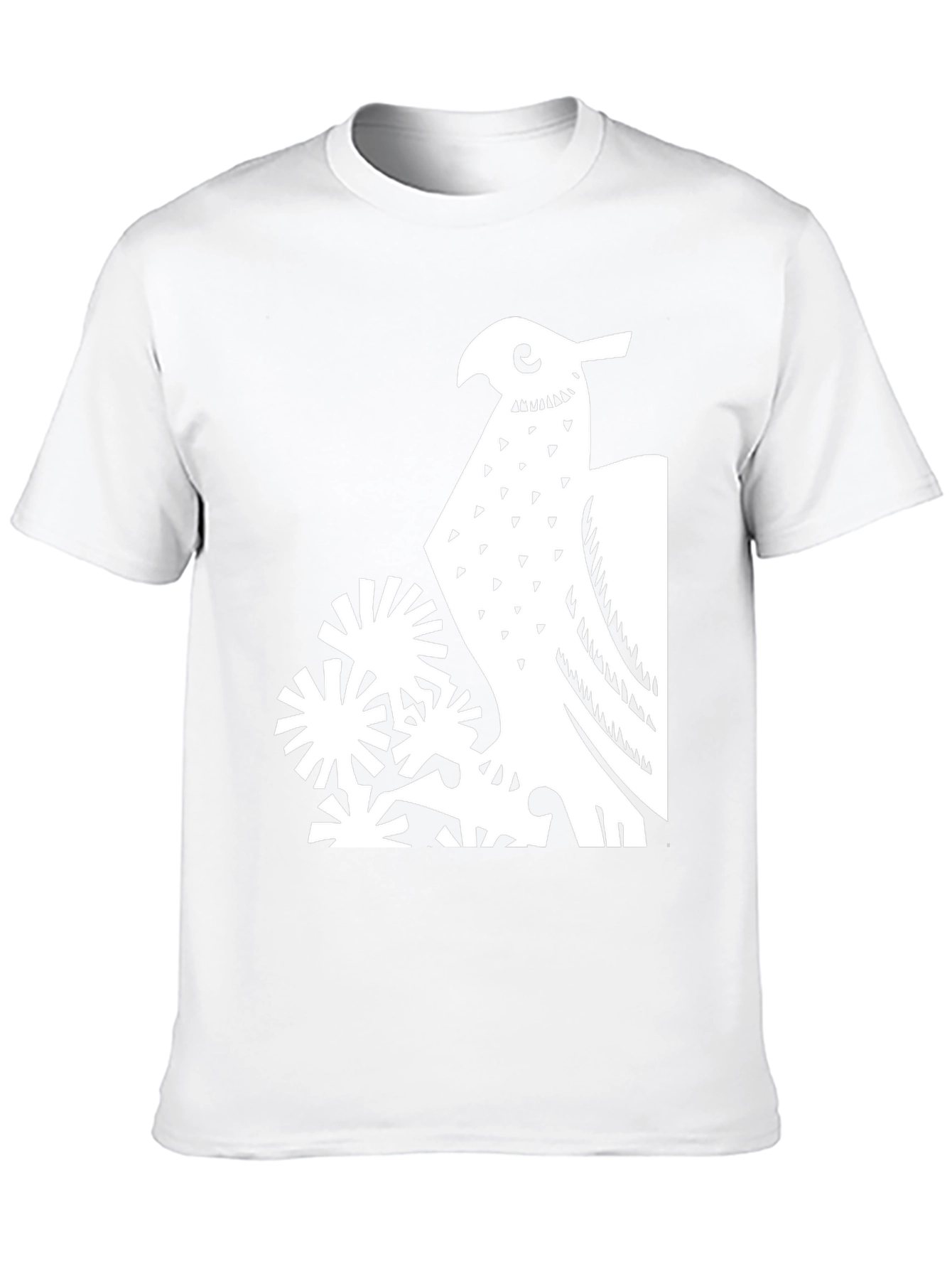 Abstract Bird Graphic Print Tee - Black