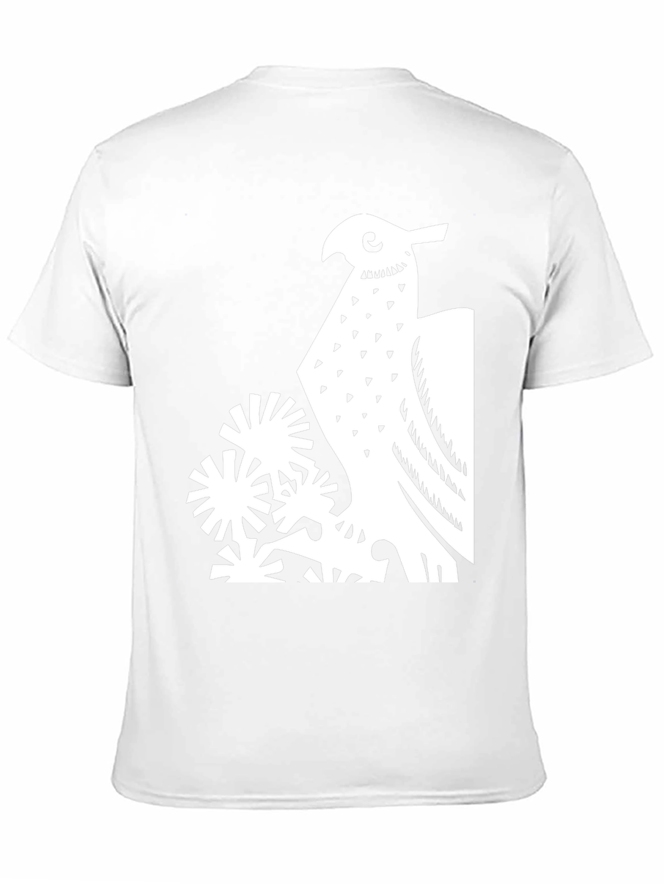 Abstract Bird Graphic Print Tee - Black