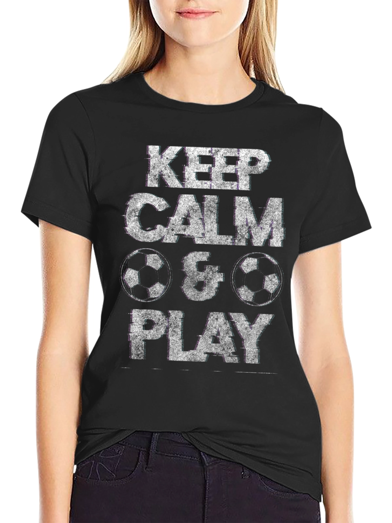 Keep Calm & Play Soccer T-Shirt - Black