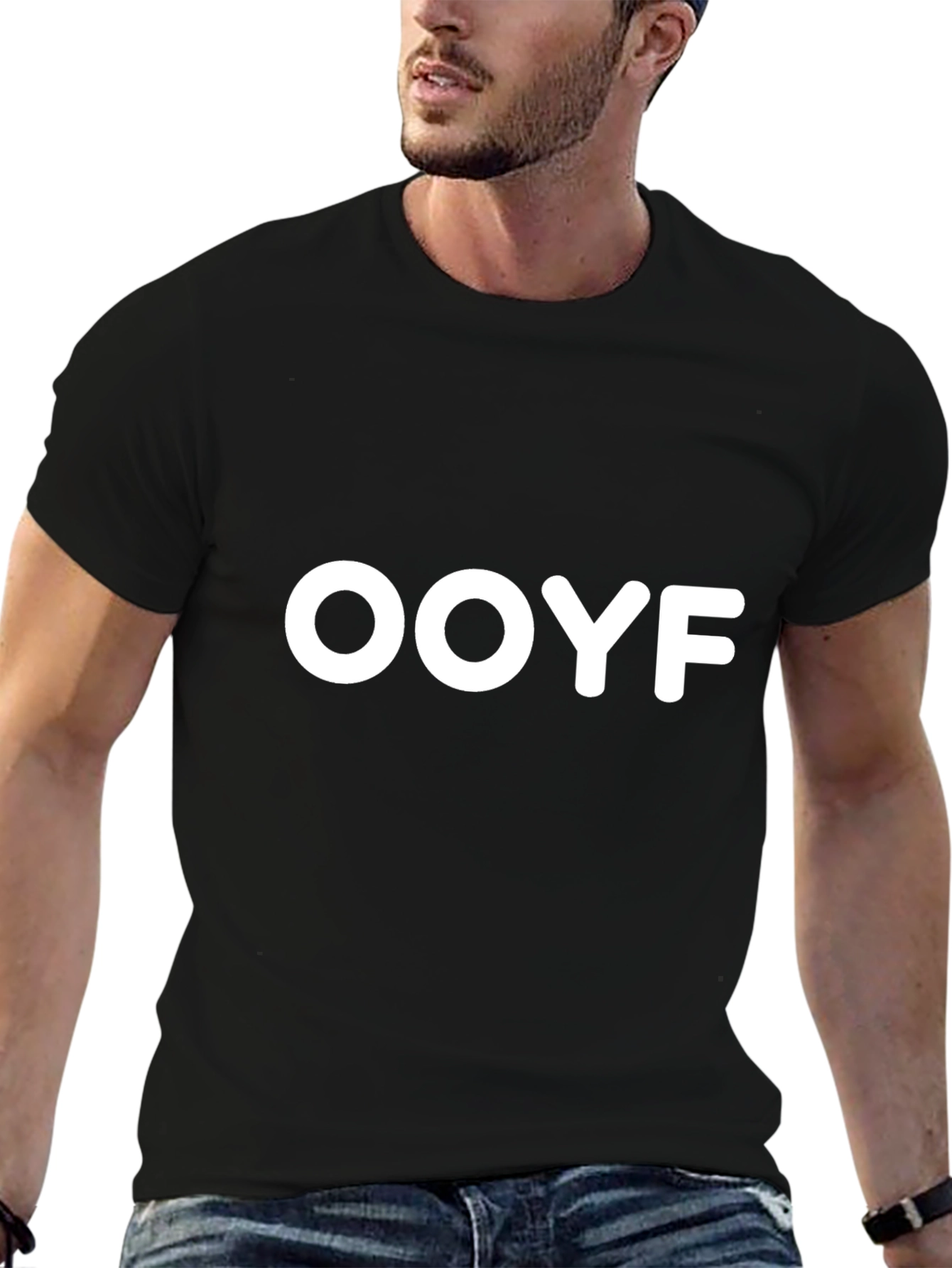 Ooyf Black Graphic T-Shirt - Modern Casual Wear