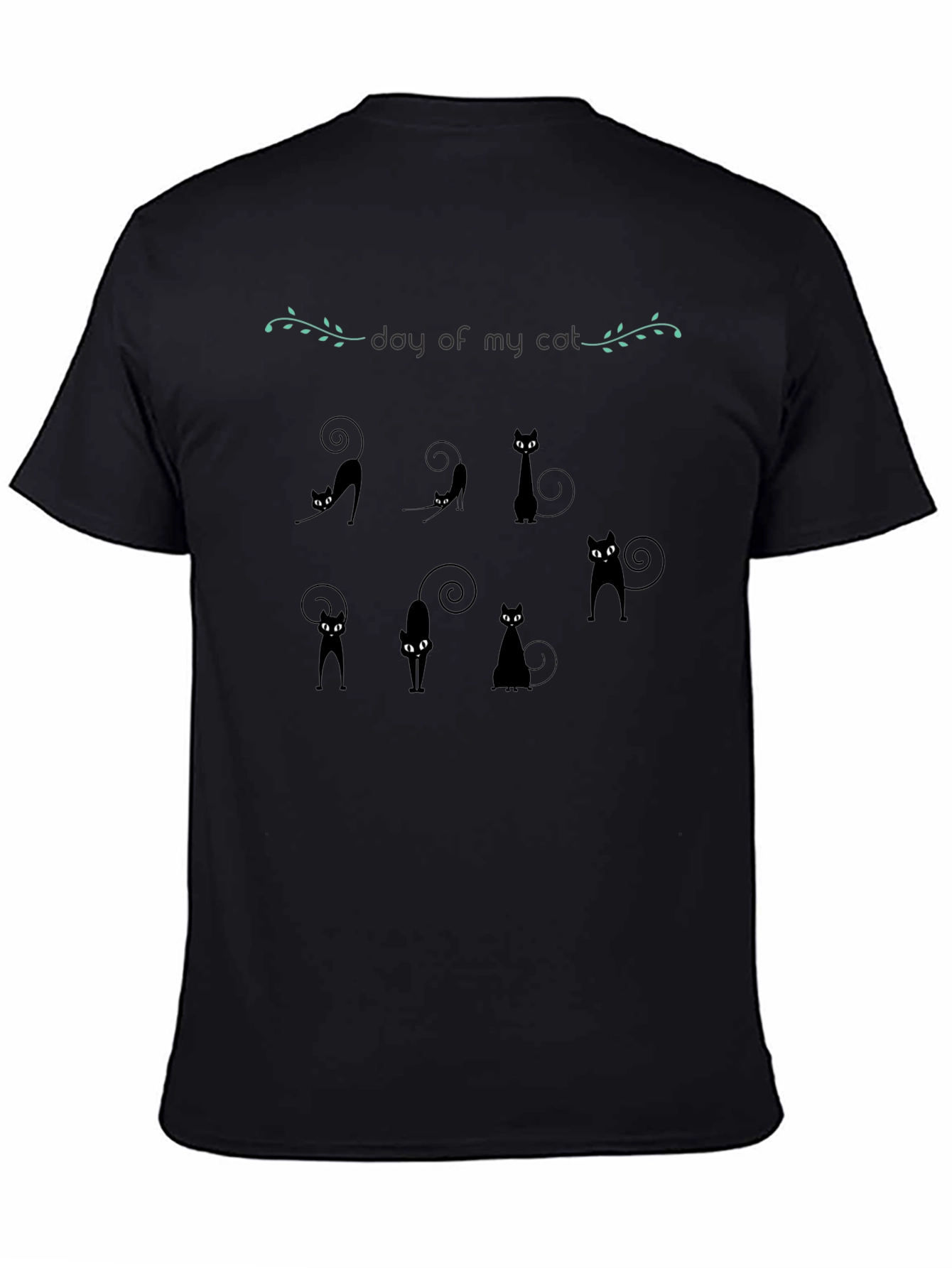 Day of My Cat Black T-Shirt