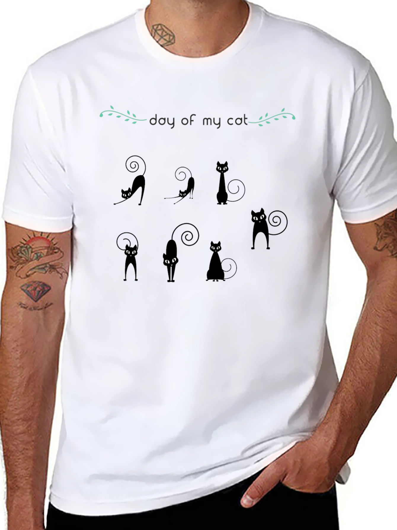 Day of My Cat Black T-Shirt
