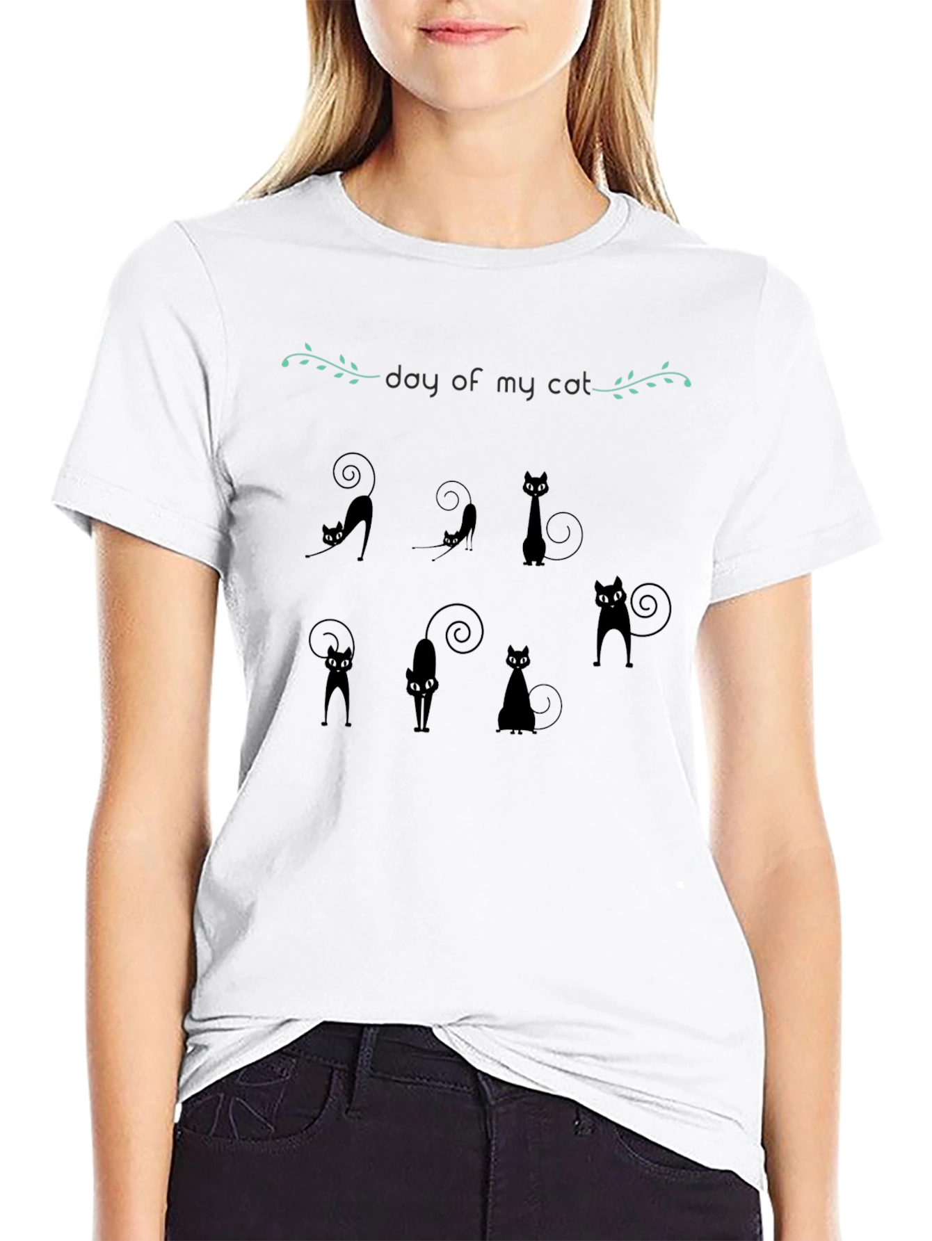 Day of My Cat Black T-Shirt