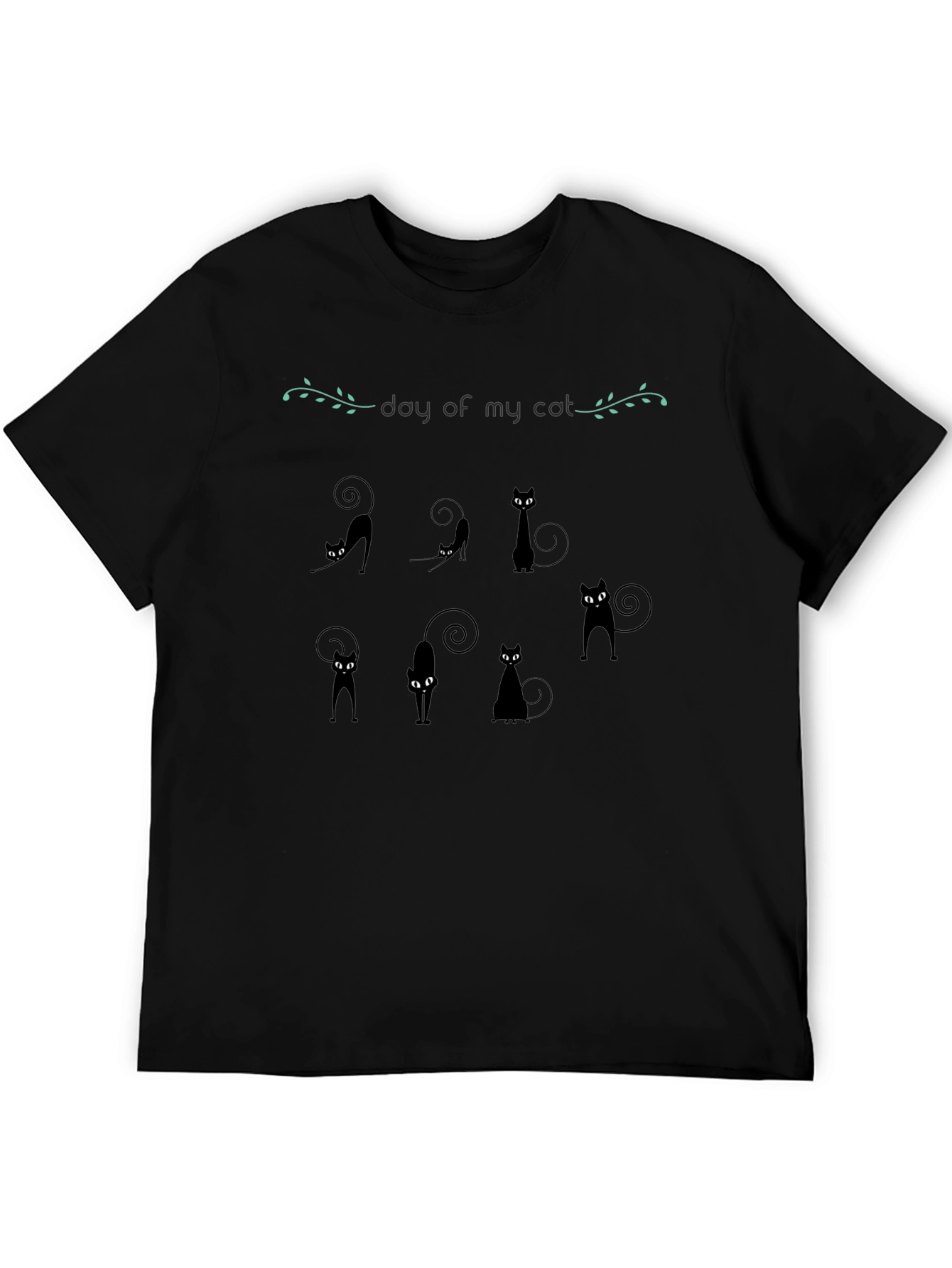 Day of My Cat Black T-Shirt