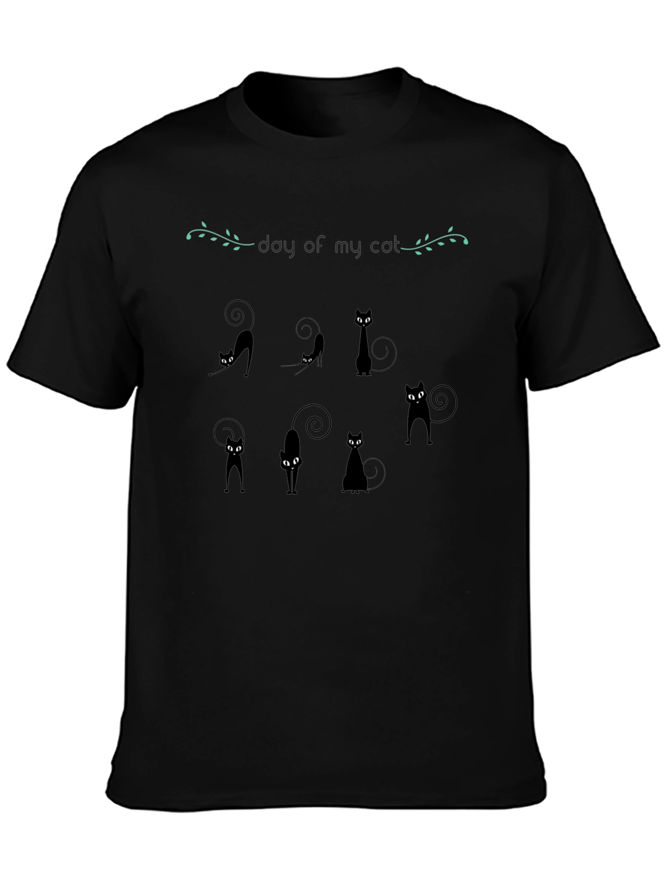 Day of My Cat Black T-Shirt