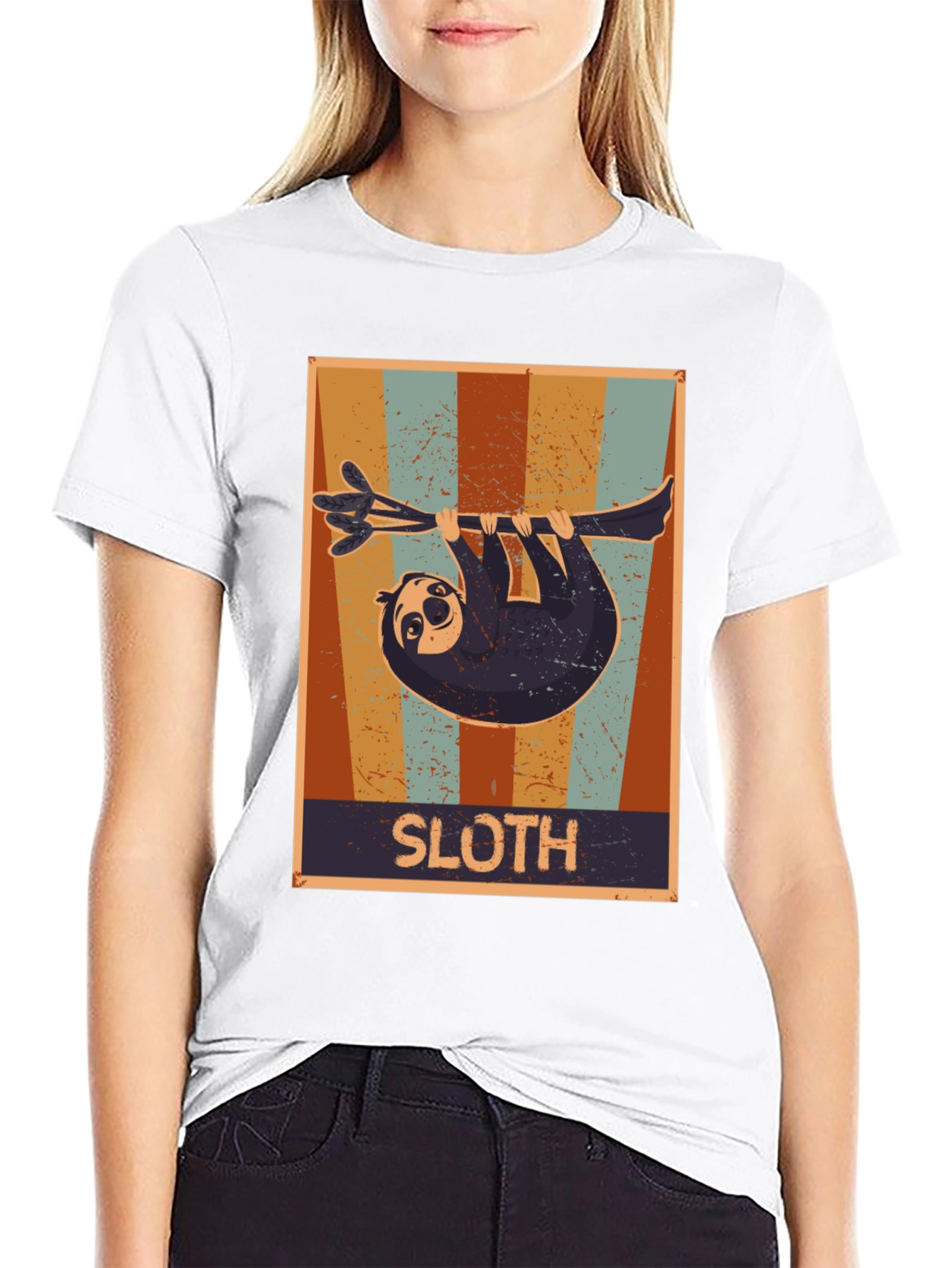Retro Sloth Graphic T-Shirt - Comfort Fit Tee
