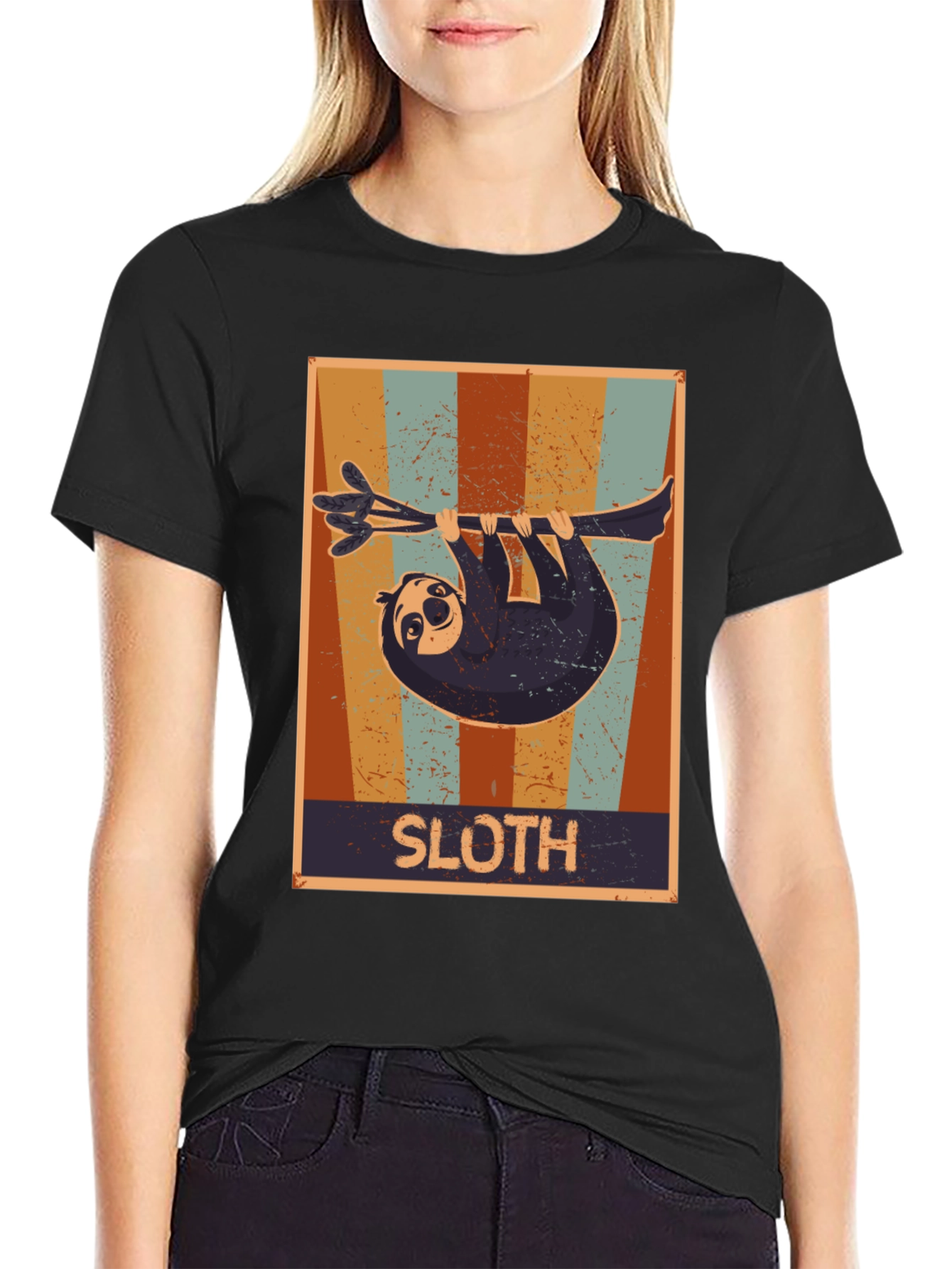 Retro Sloth Graphic T-Shirt - Comfort Fit Tee