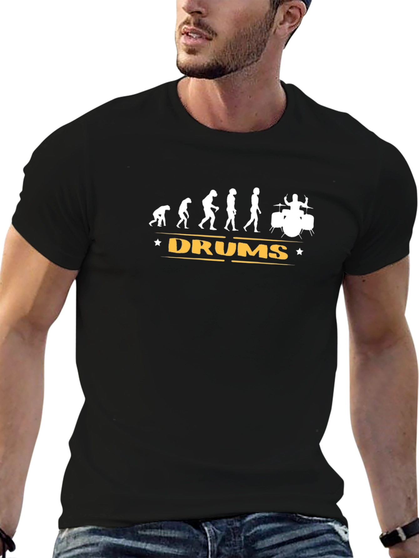 Evolution of Drums T-Shirt - Black Cotton Tee