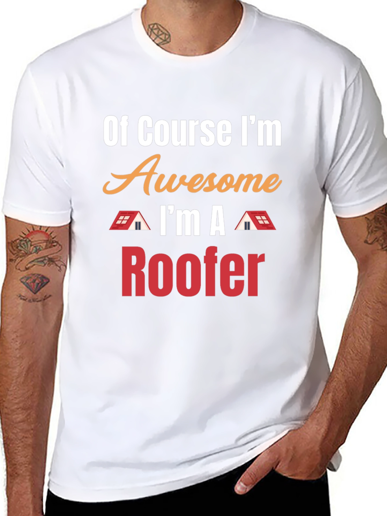 Awesome Roofer T-Shirt - Black Cotton Tee