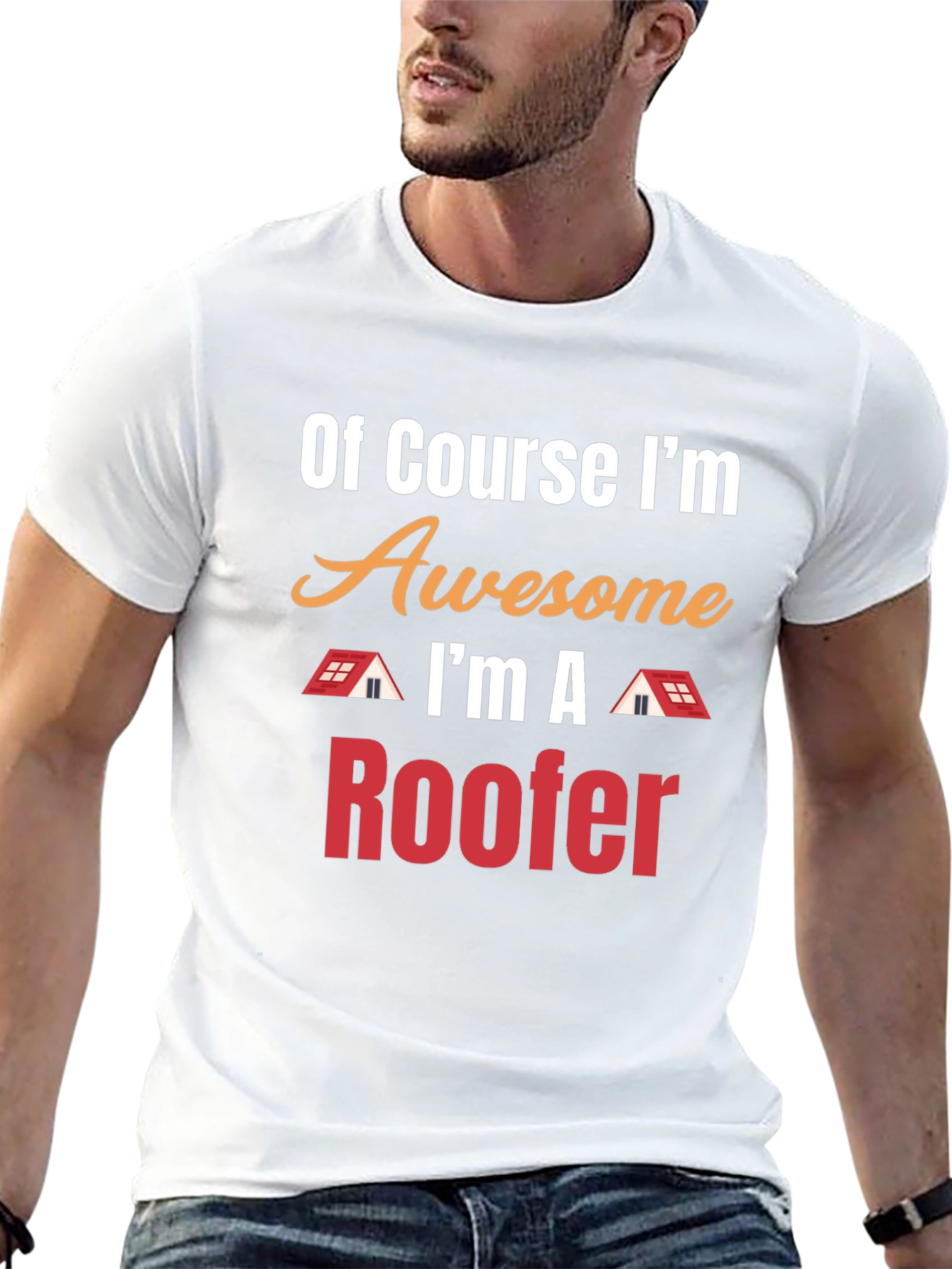 Awesome Roofer T-Shirt - Black Cotton Tee