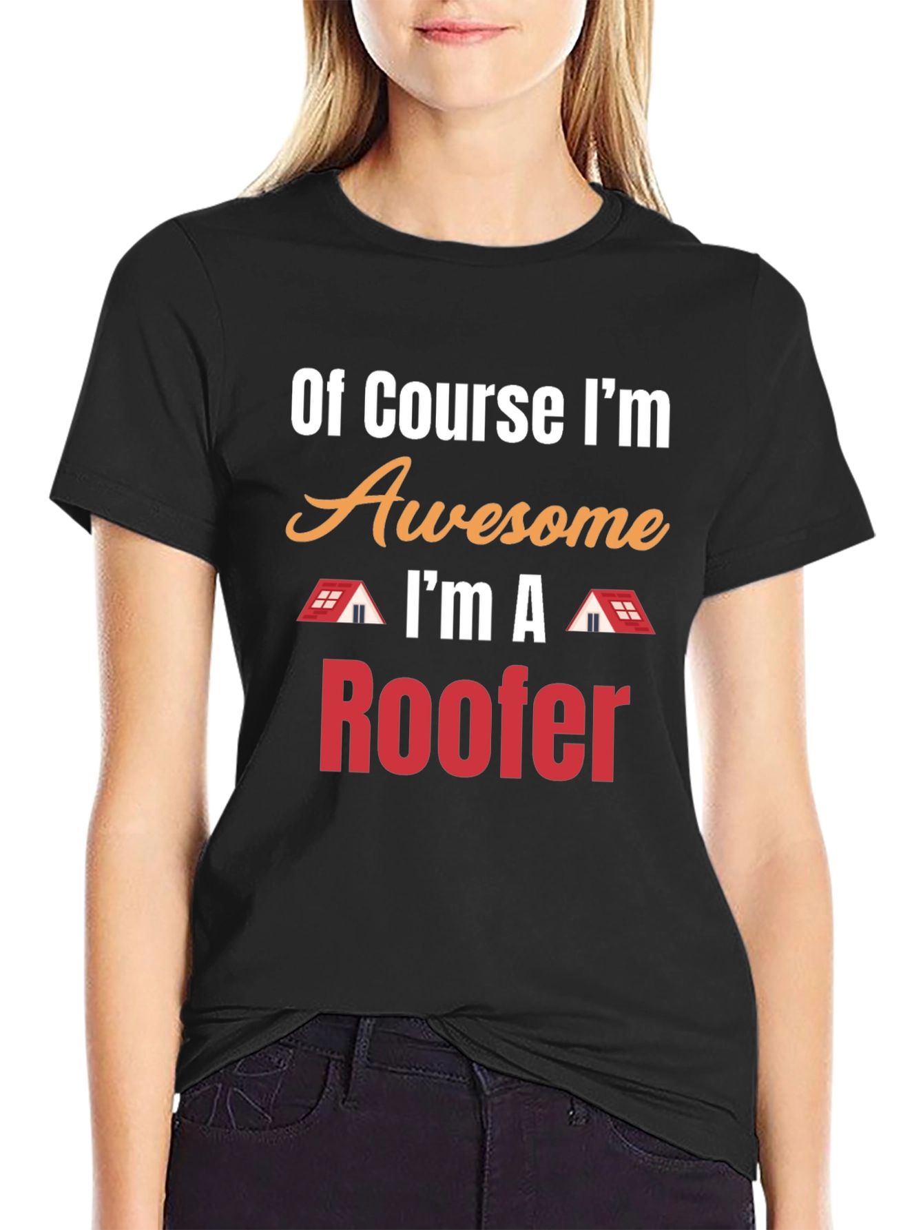Awesome Roofer T-Shirt - Black Cotton Tee