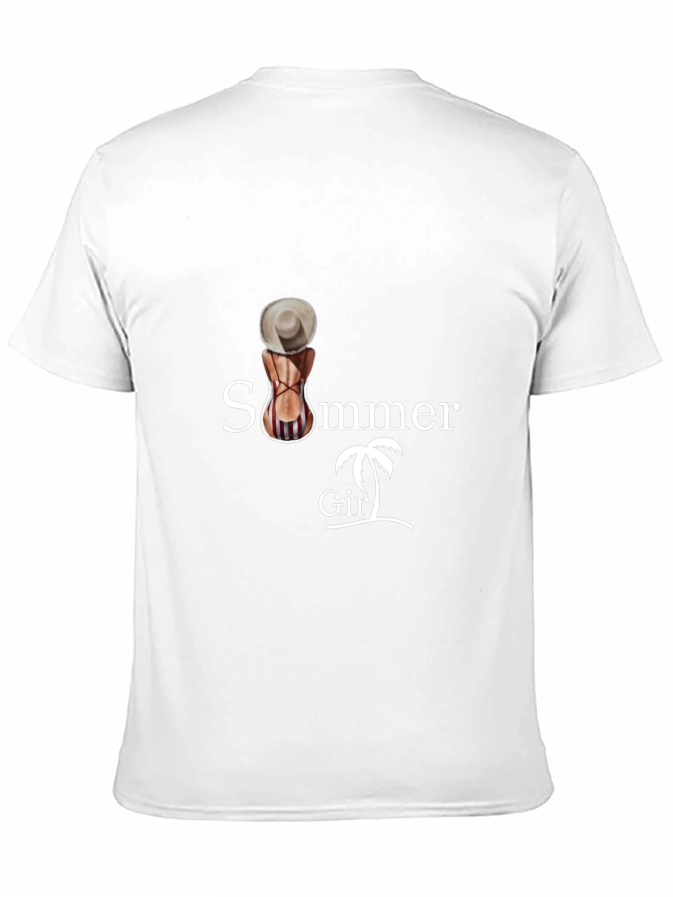 Summer Girl Graphic Tee - Black Cotton T-Shirt