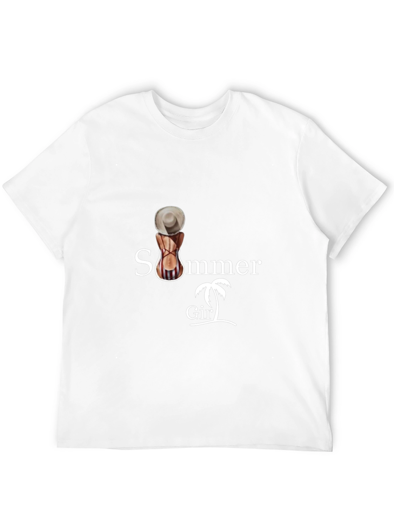 Summer Girl Graphic Tee - Black Cotton T-Shirt