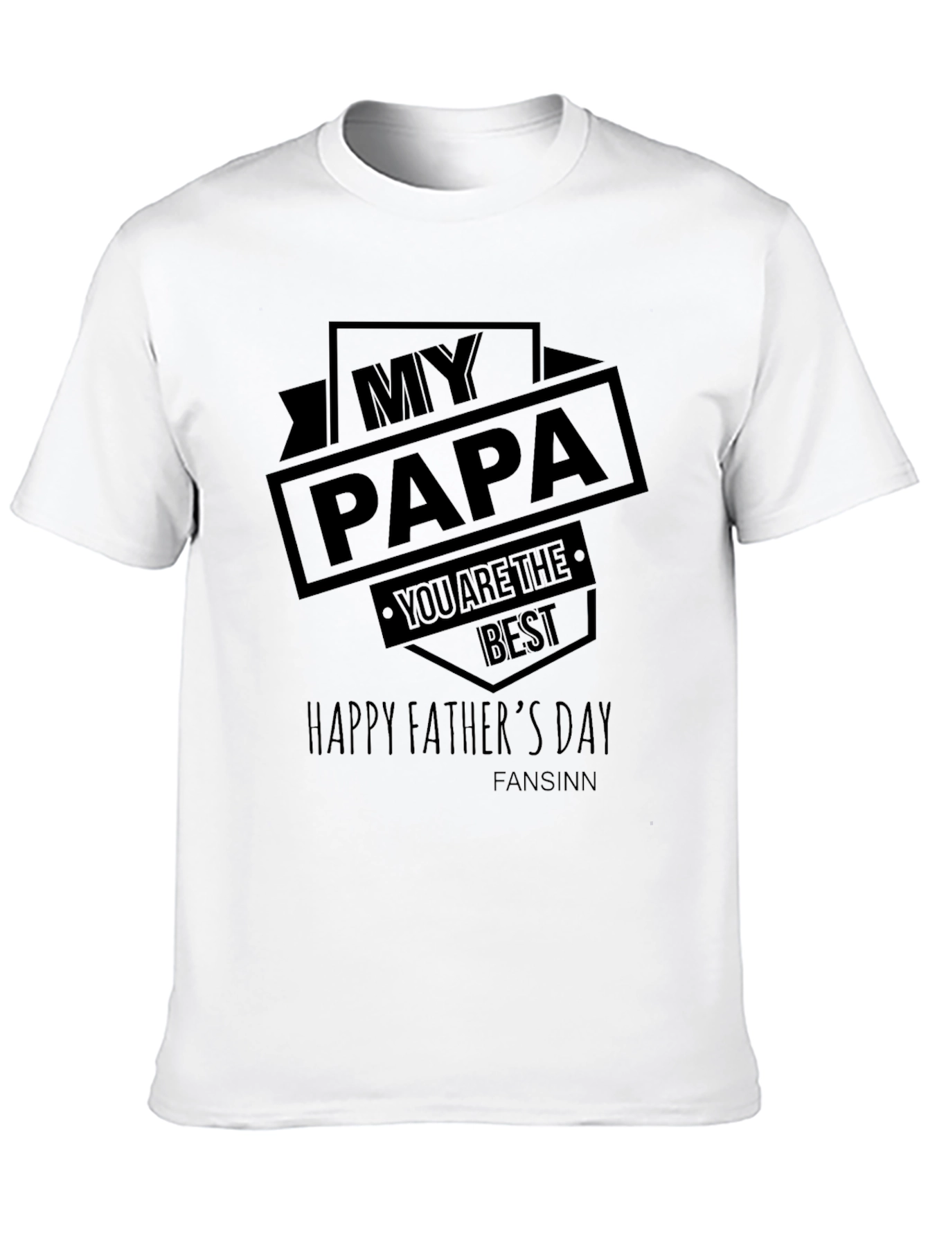 My Papa Happy Fathers Day Black T-Shirt