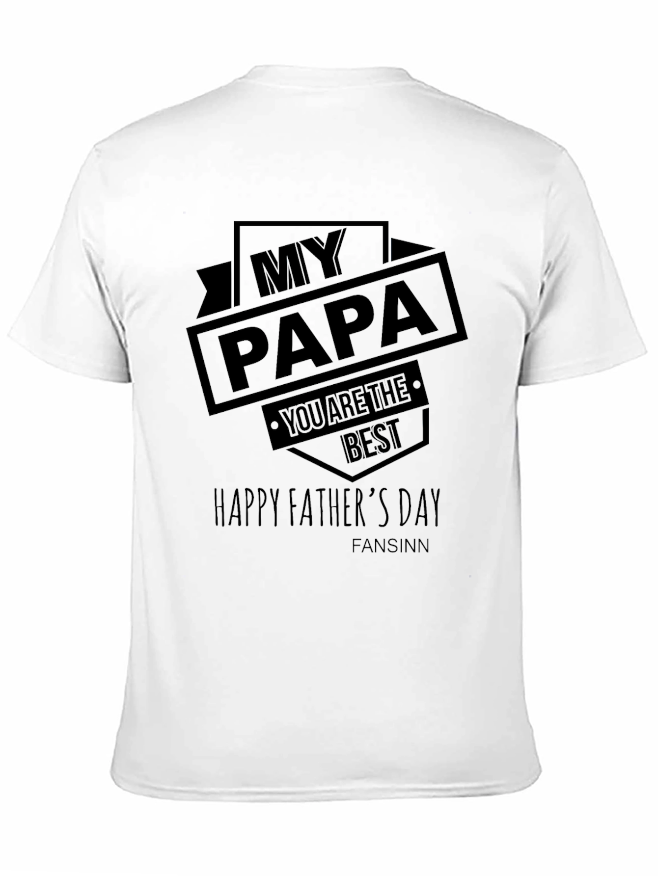 My Papa Happy Fathers Day Black T-Shirt