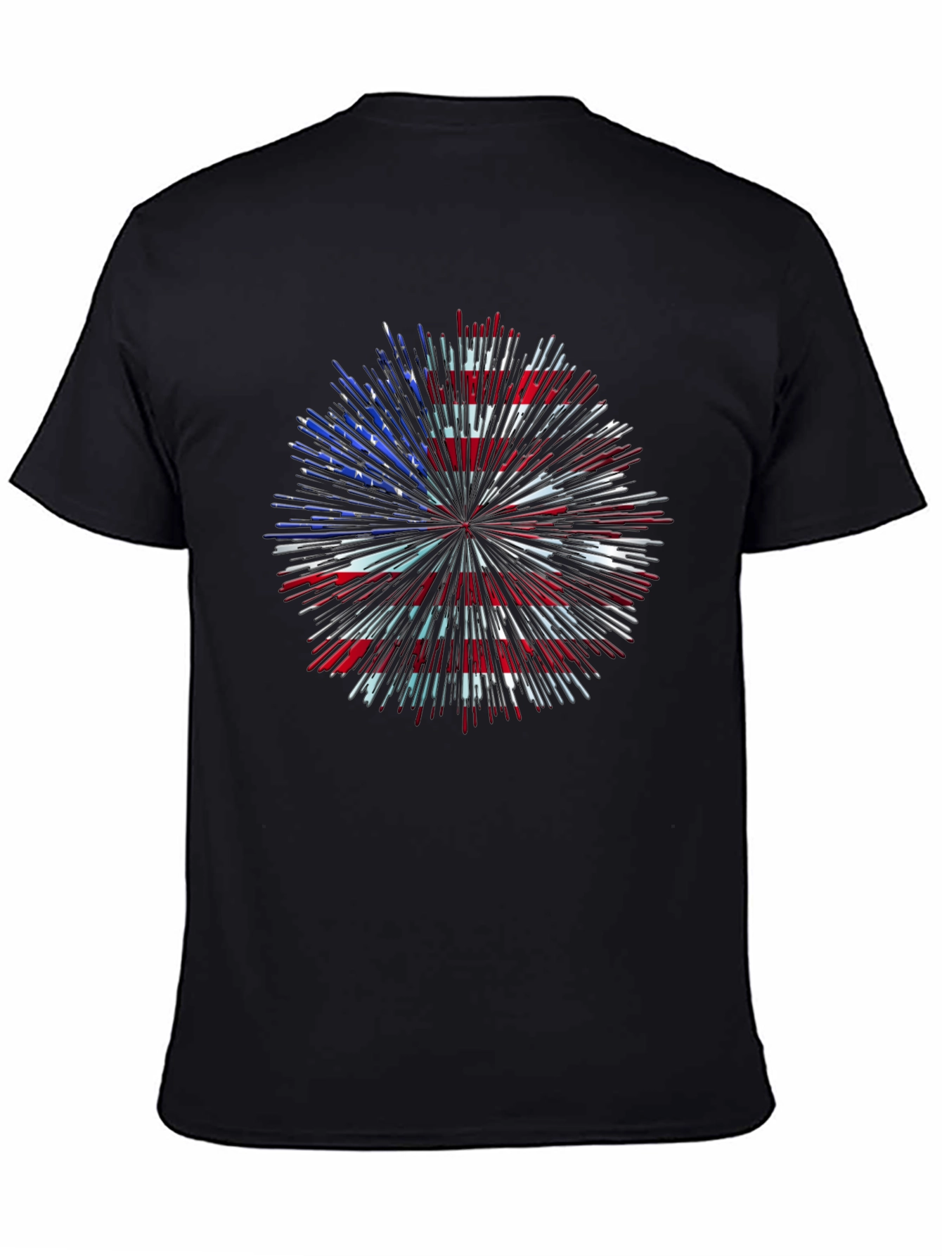 Patriotic USA Flag Fireworks Graphic Tee