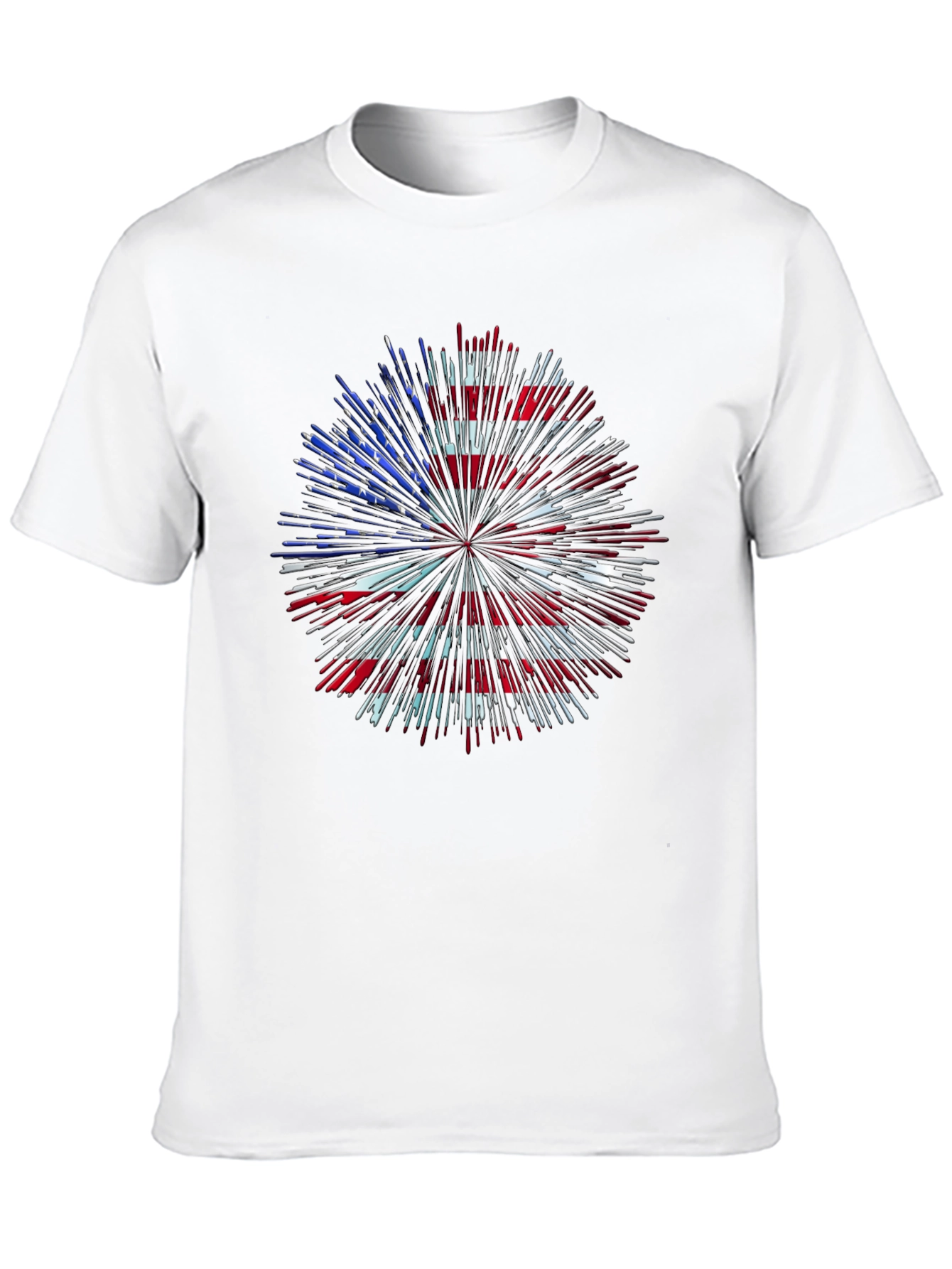 Patriotic USA Flag Fireworks Graphic Tee