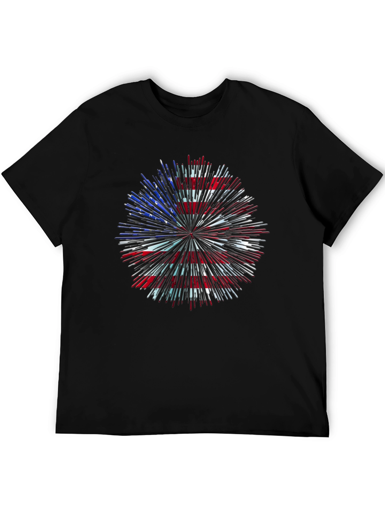 Patriotic USA Flag Fireworks Graphic Tee