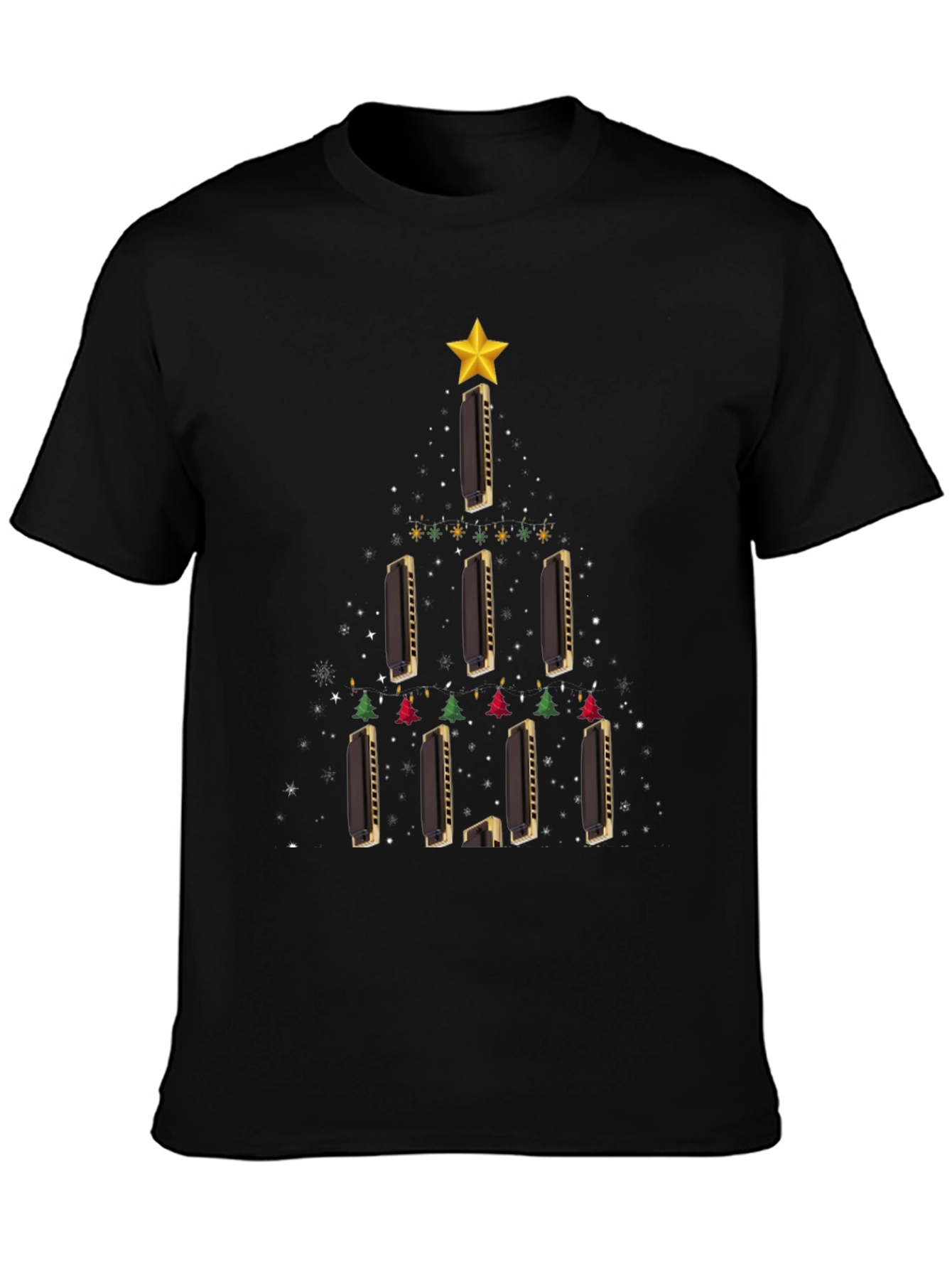 Harmonica Christmas Tree T-Shirt