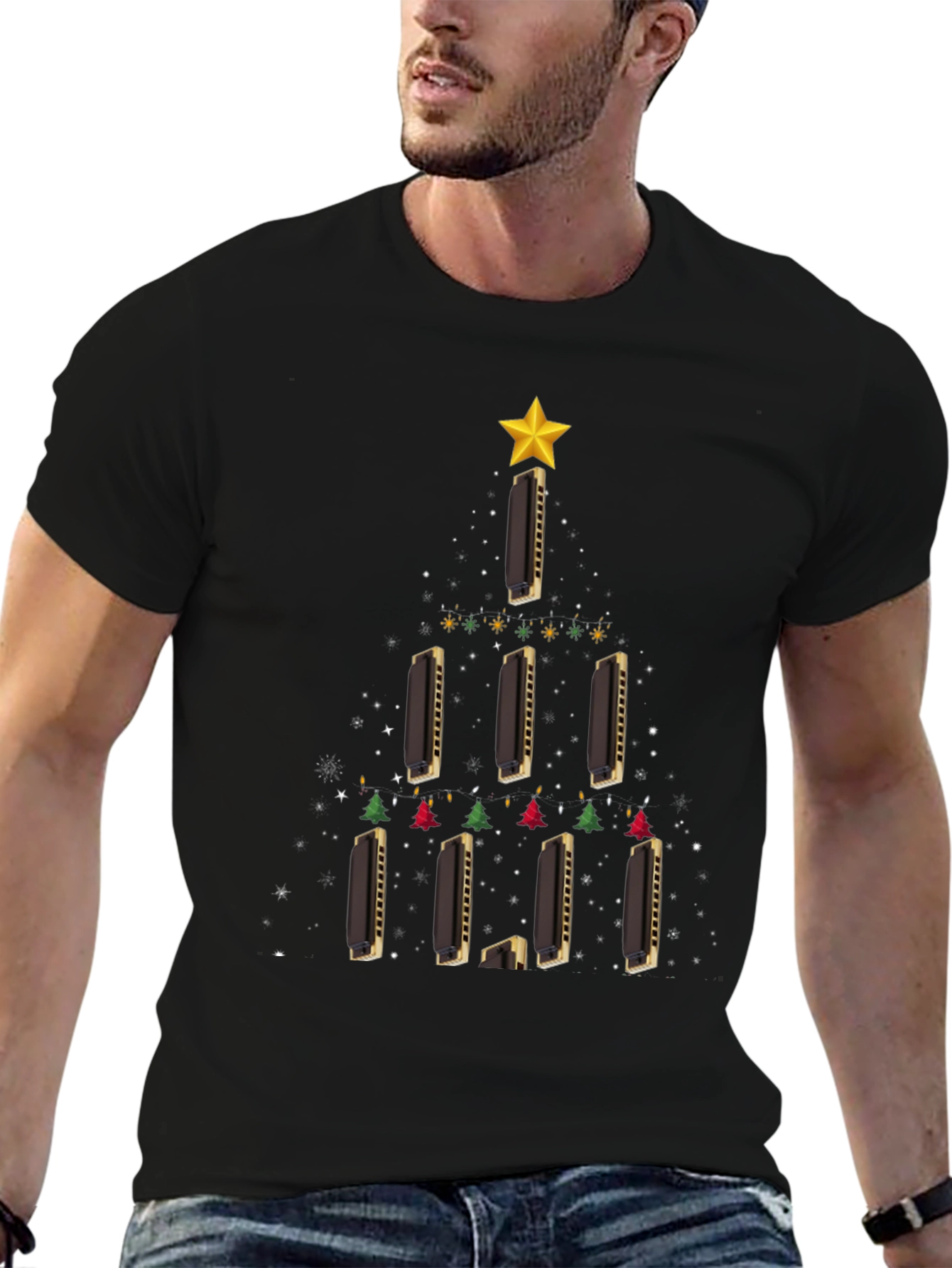Harmonica Christmas Tree T-Shirt