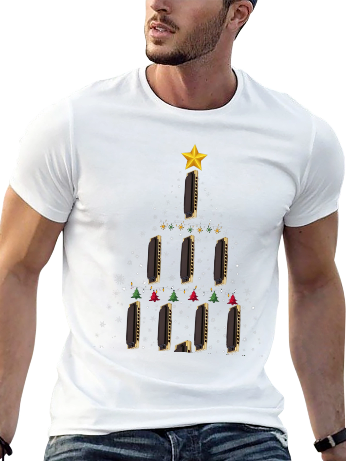 Harmonica Christmas Tree T-Shirt