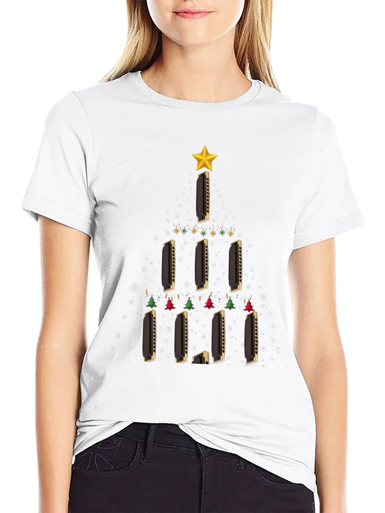 Harmonica Christmas Tree T-Shirt