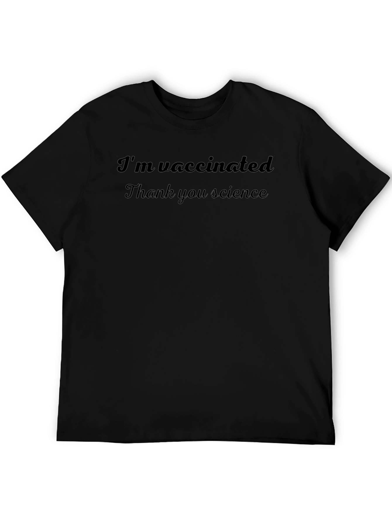 Vaccinated Thank You Science Black T-Shirt