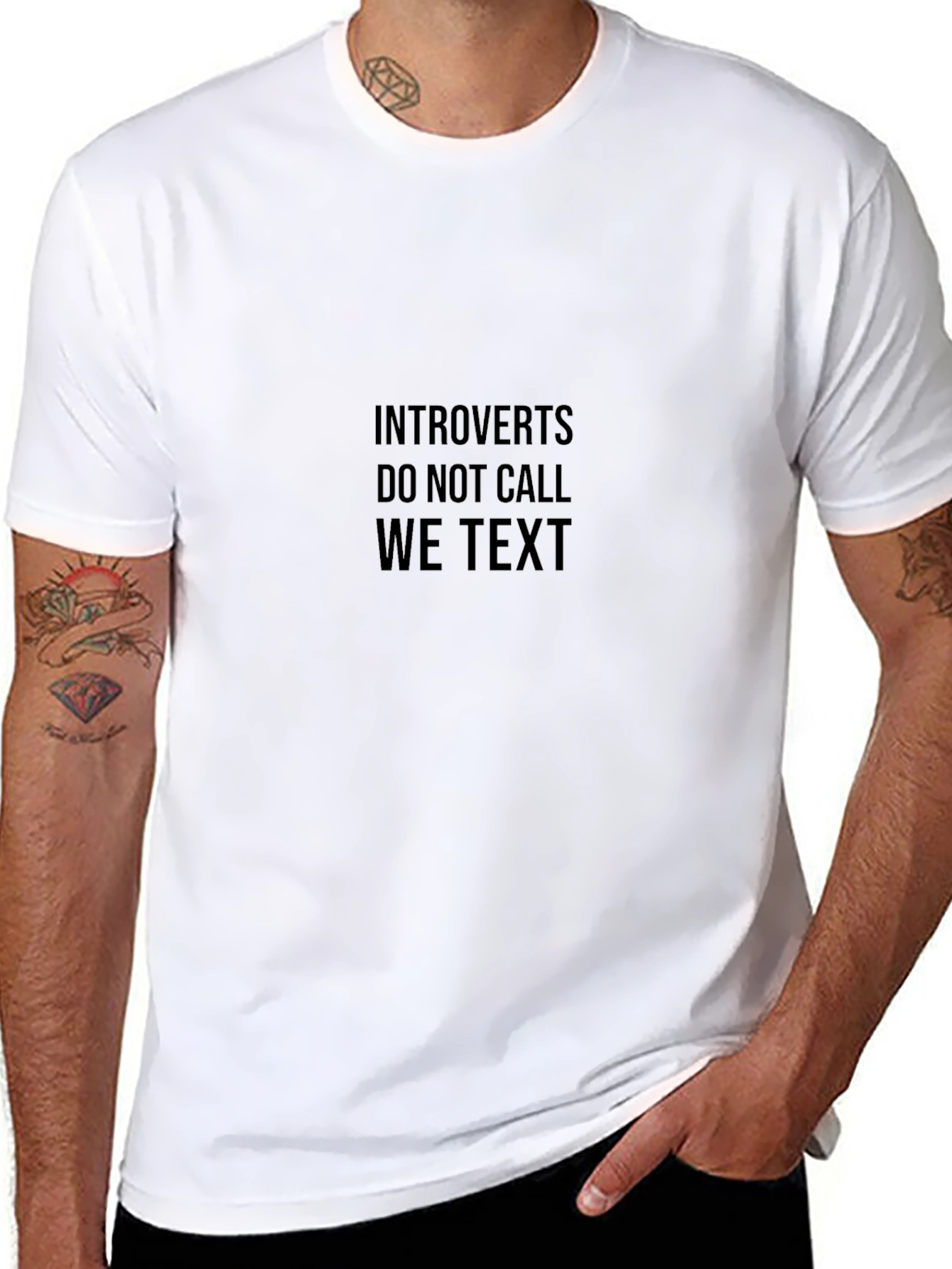 Introverts We Text T-Shirt:  Do Not Call Tee