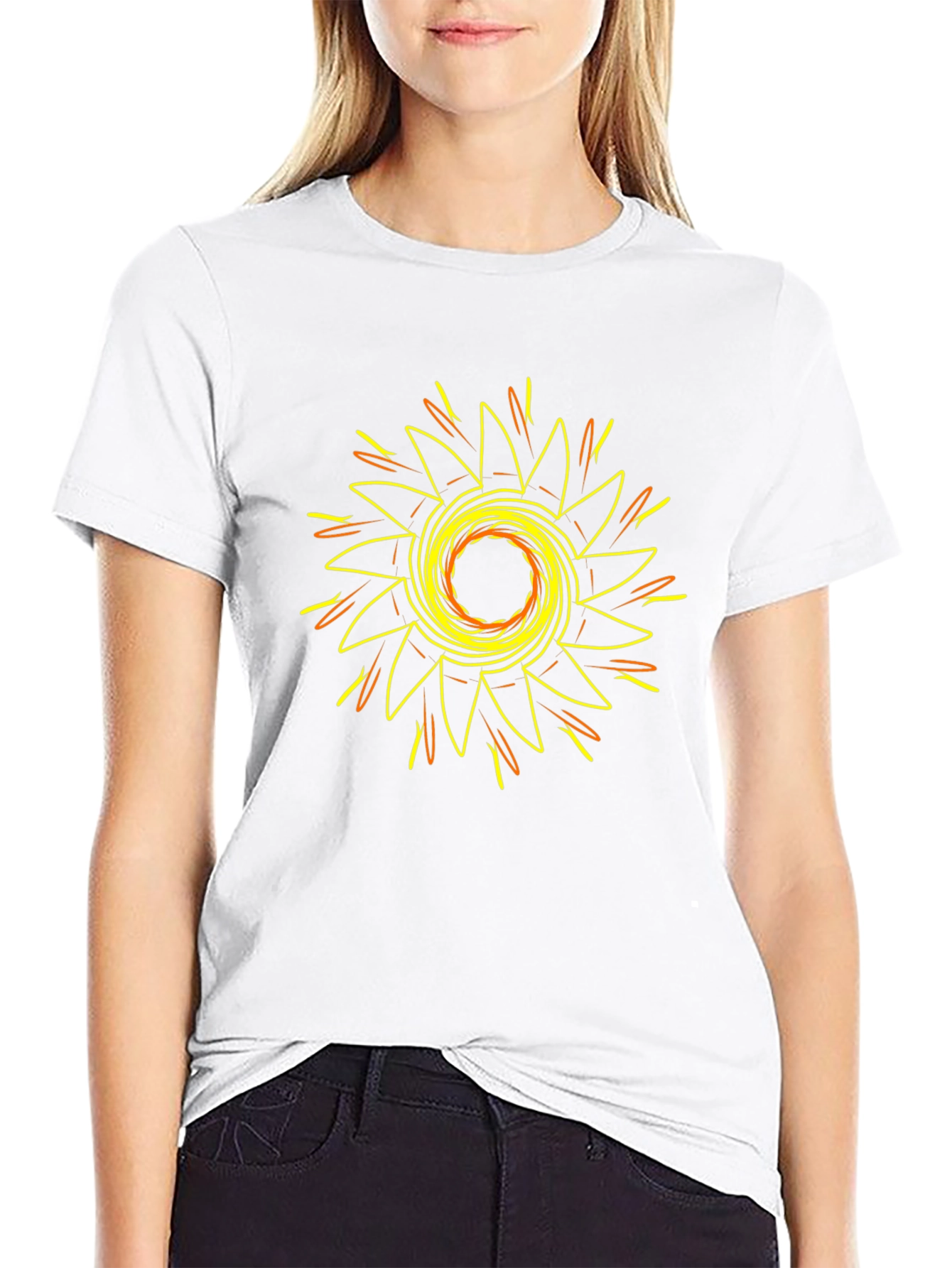 Geometric Sunburst Graphic T-Shirt