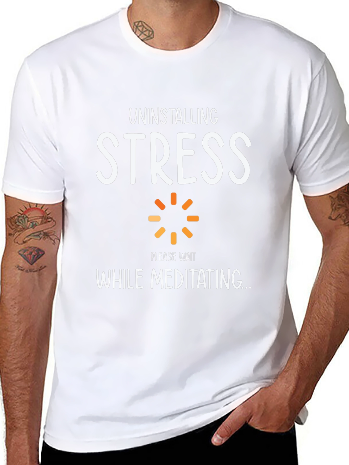 Uninstalling Stress Black T-Shirt