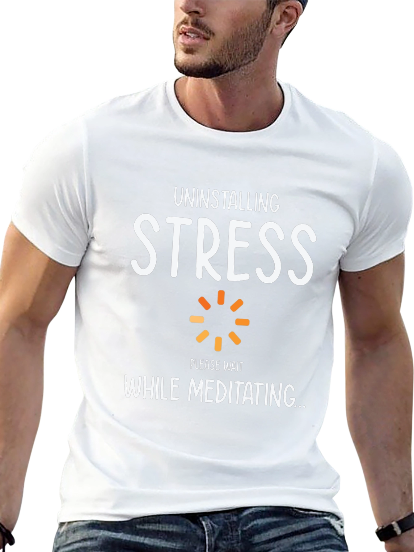Uninstalling Stress Black T-Shirt