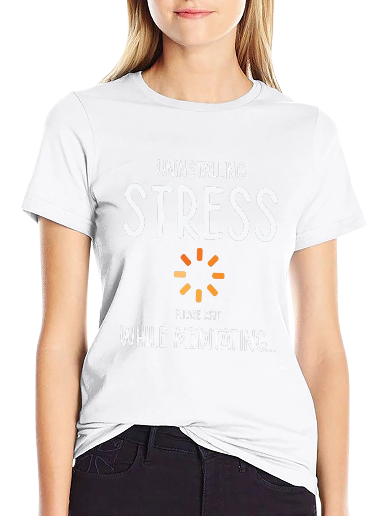 Uninstalling Stress Black T-Shirt