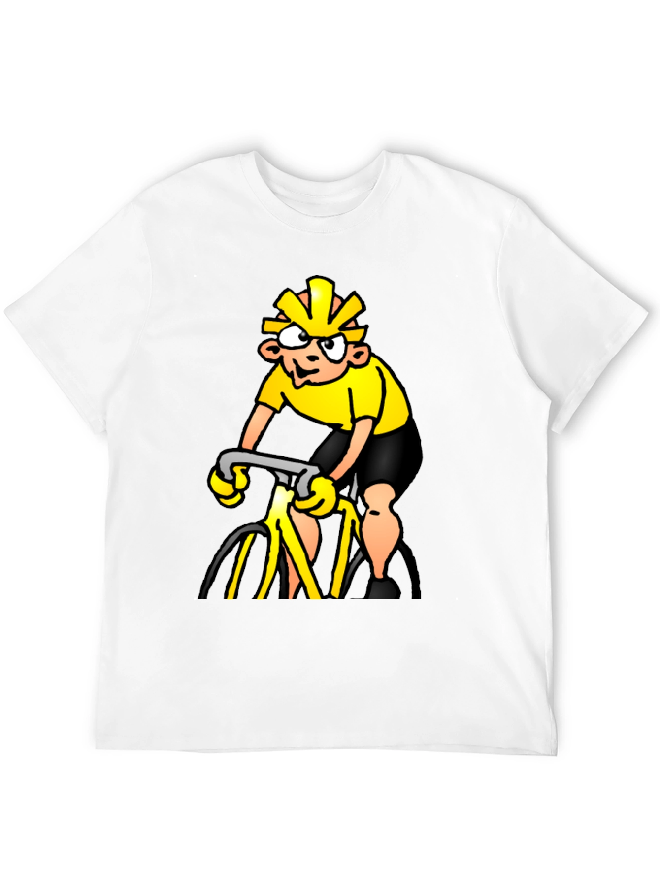 Cycling Cartoon Black T-Shirt
