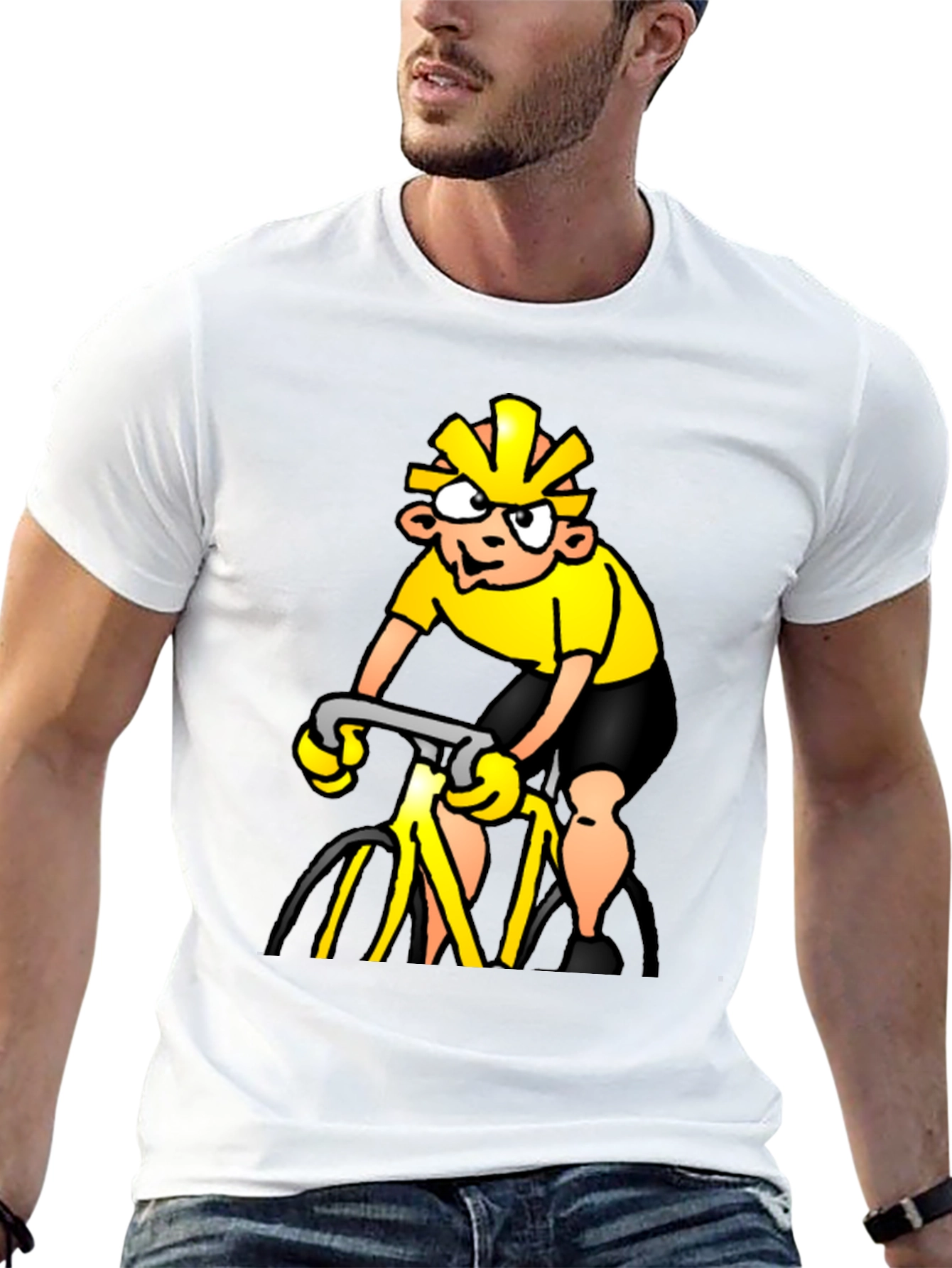 Cycling Cartoon Black T-Shirt
