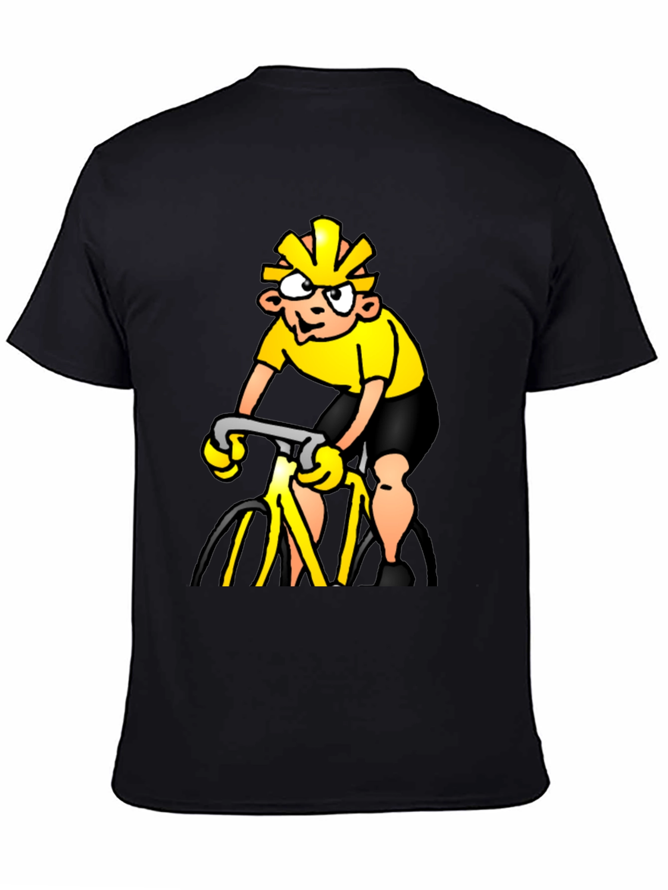 Cycling Cartoon Black T-Shirt