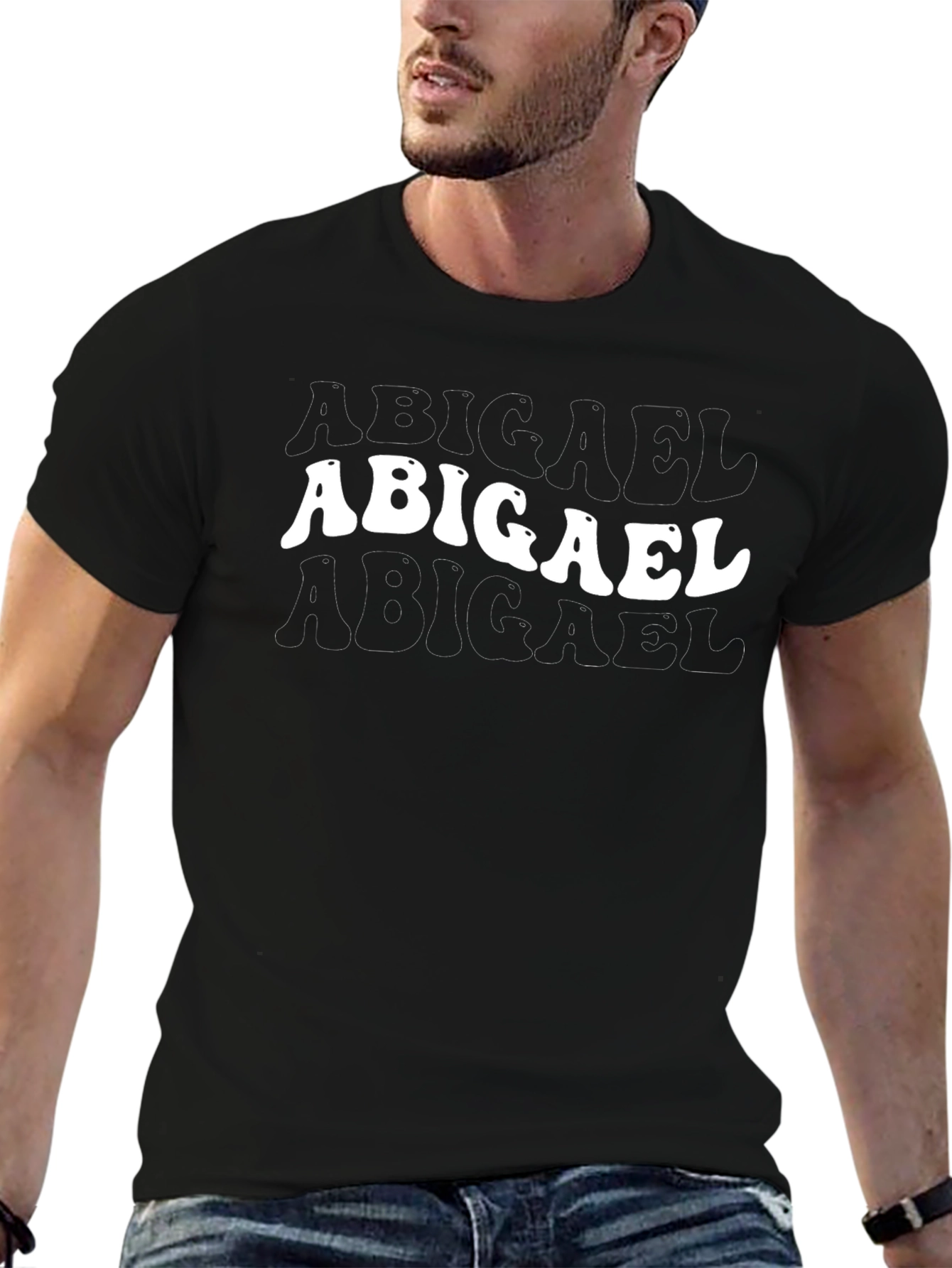Abigael Name Graphic Black T-Shirt