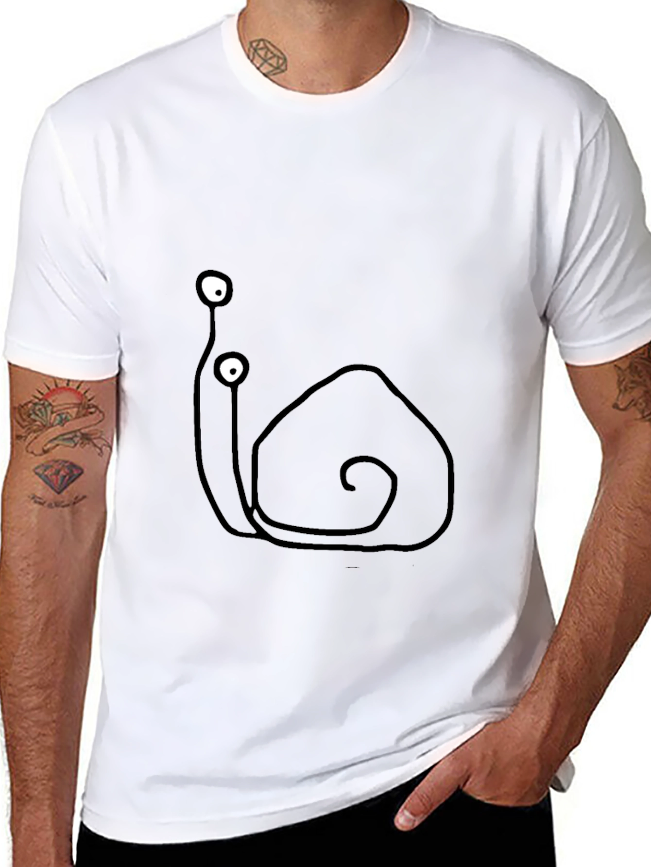Snail Graphic Tee - Quirky Black Cotton T-Shirt