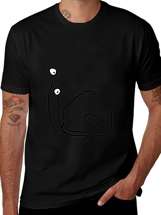 Snail Graphic Tee - Quirky Black Cotton T-Shirt