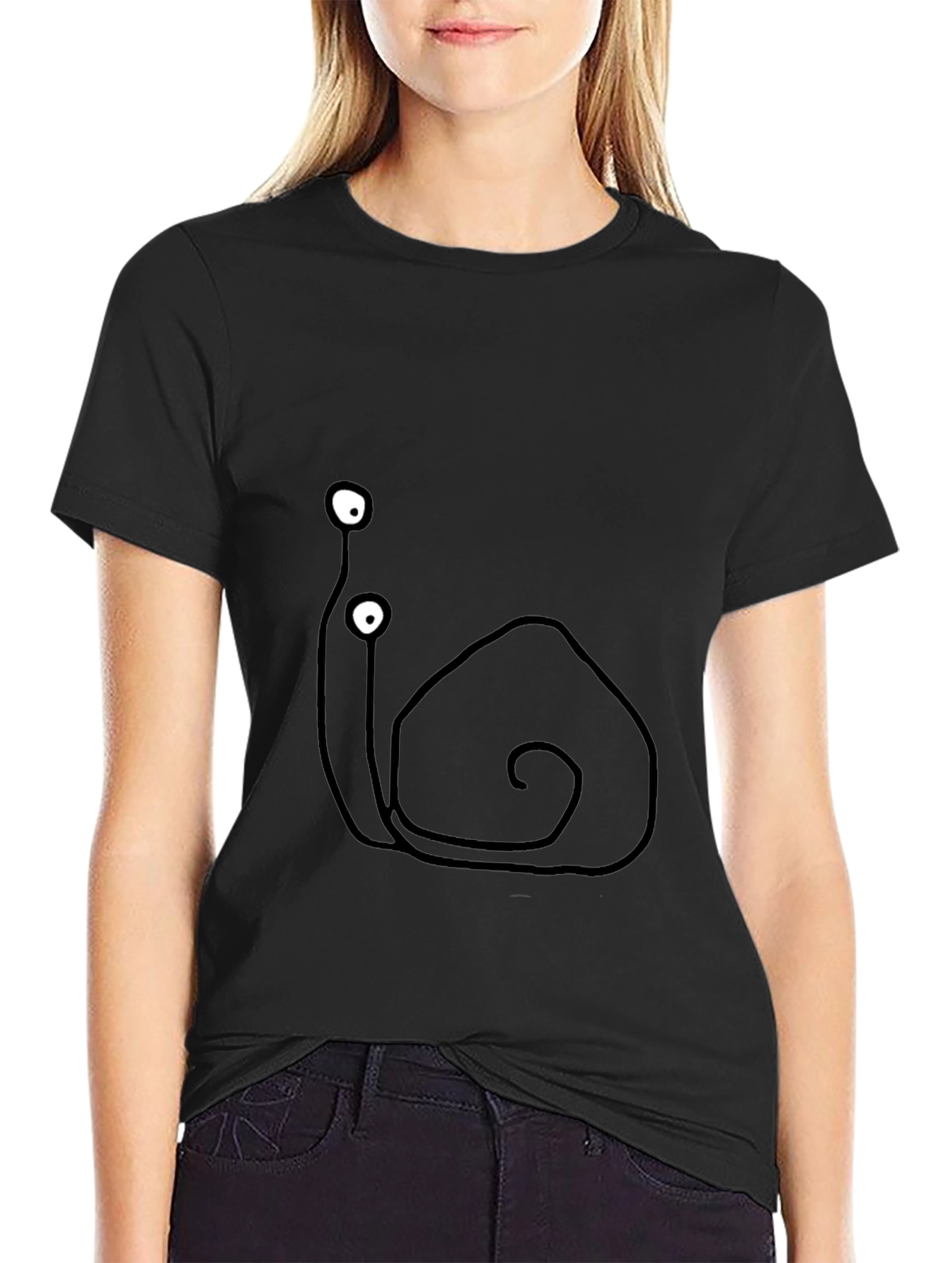 Snail Graphic Tee - Quirky Black Cotton T-Shirt