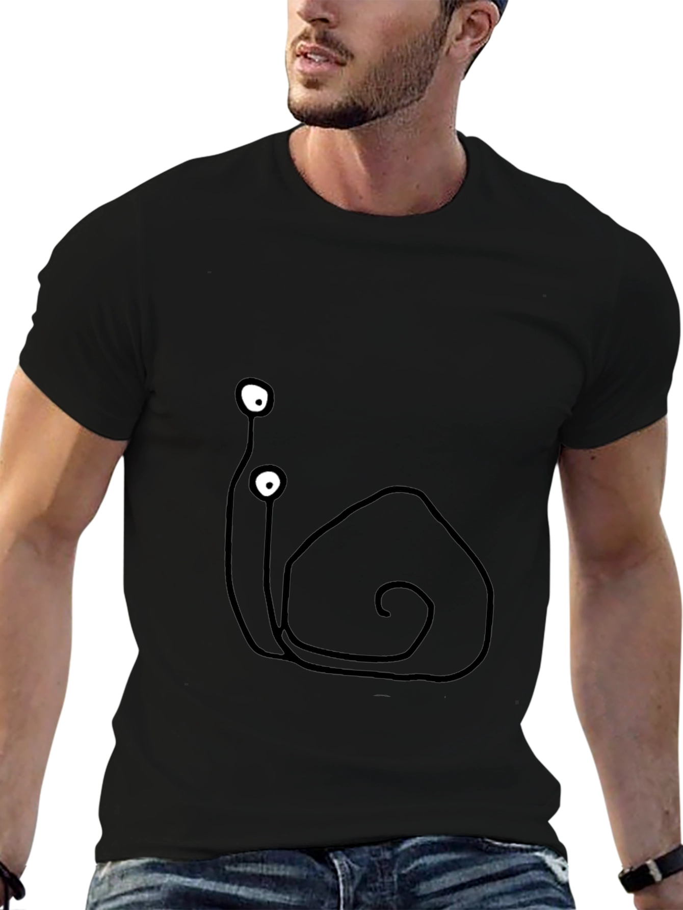 Snail Graphic Tee - Quirky Black Cotton T-Shirt