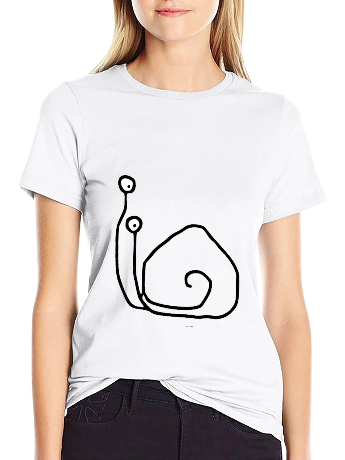 Snail Graphic Tee - Quirky Black Cotton T-Shirt