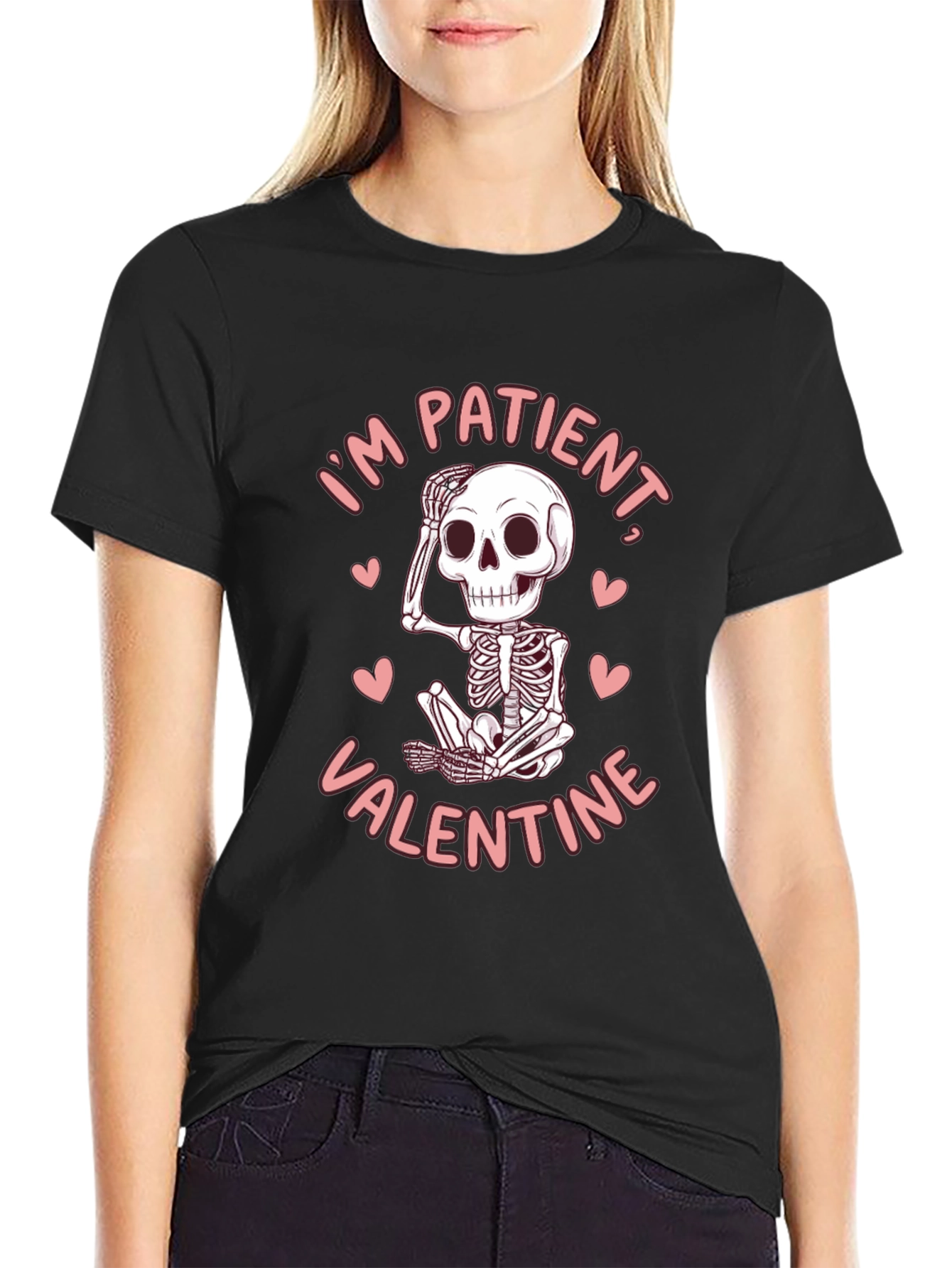 Patient Valentine Skeleton Graphic Tee - Funny Love Shirt
